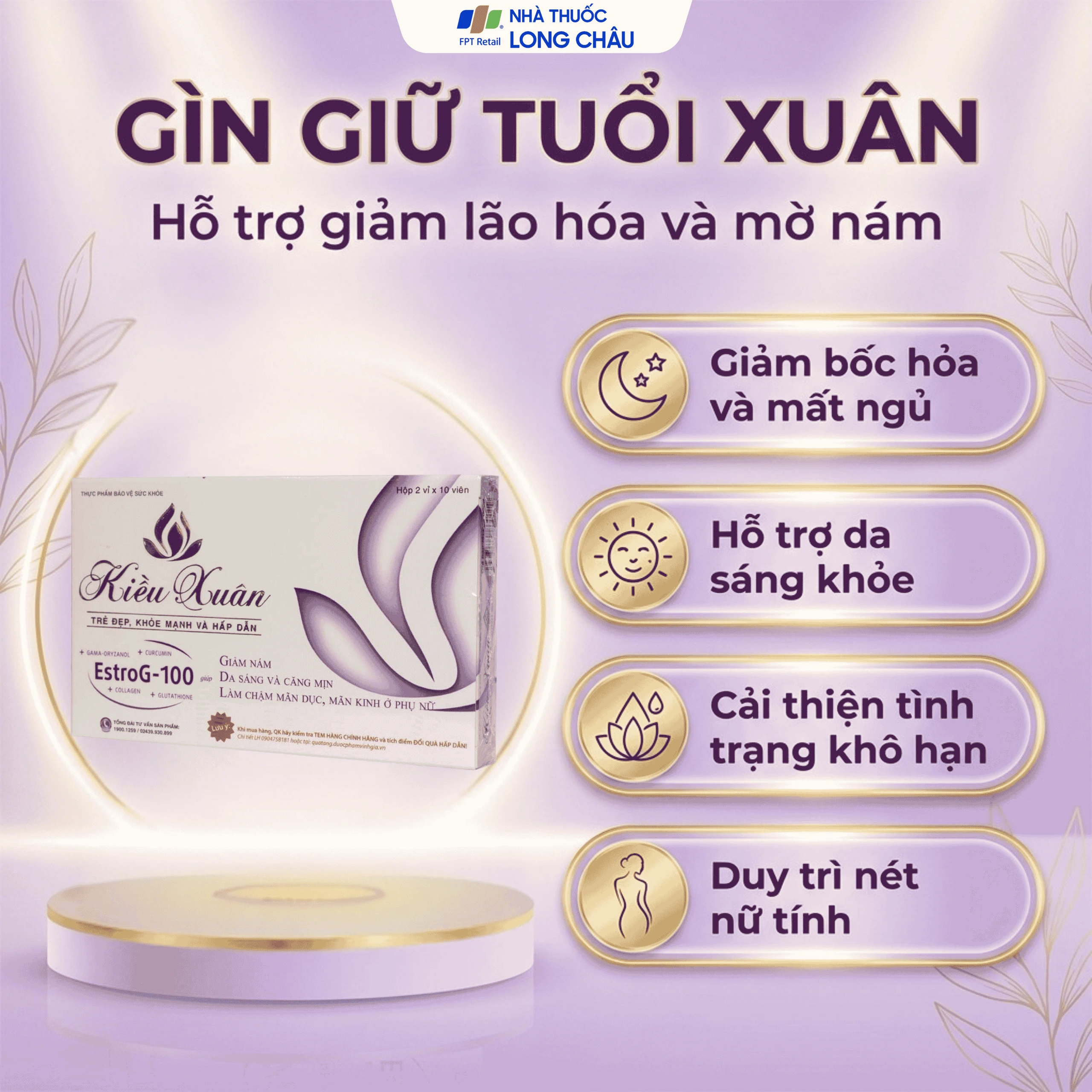 Thực phẩm bảo vệ sức khỏe Kiều Xuân hỗ trợ tăng cường nội tiết tố nữ (2 vỉ x 10 viên) 4