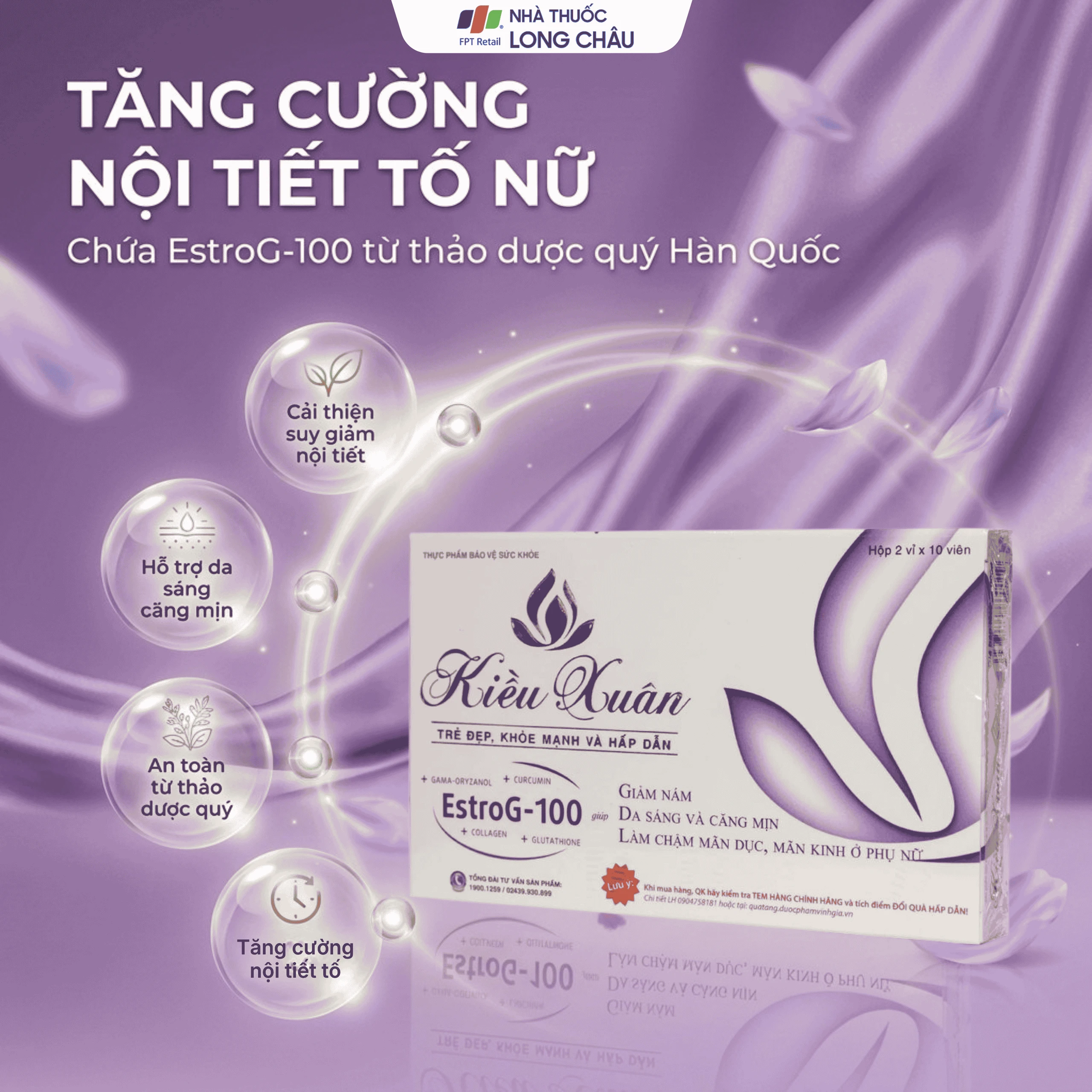 Thực phẩm bảo vệ sức khỏe Kiều Xuân hỗ trợ tăng cường nội tiết tố nữ (2 vỉ x 10 viên) 2