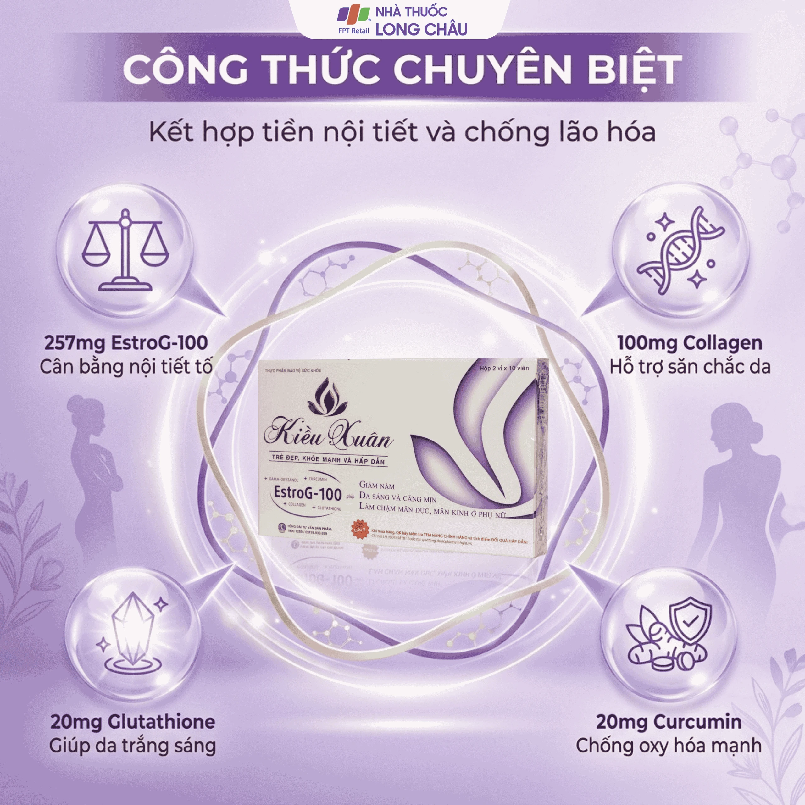 Thực phẩm bảo vệ sức khỏe Kiều Xuân hỗ trợ tăng cường nội tiết tố nữ (2 vỉ x 10 viên) 3