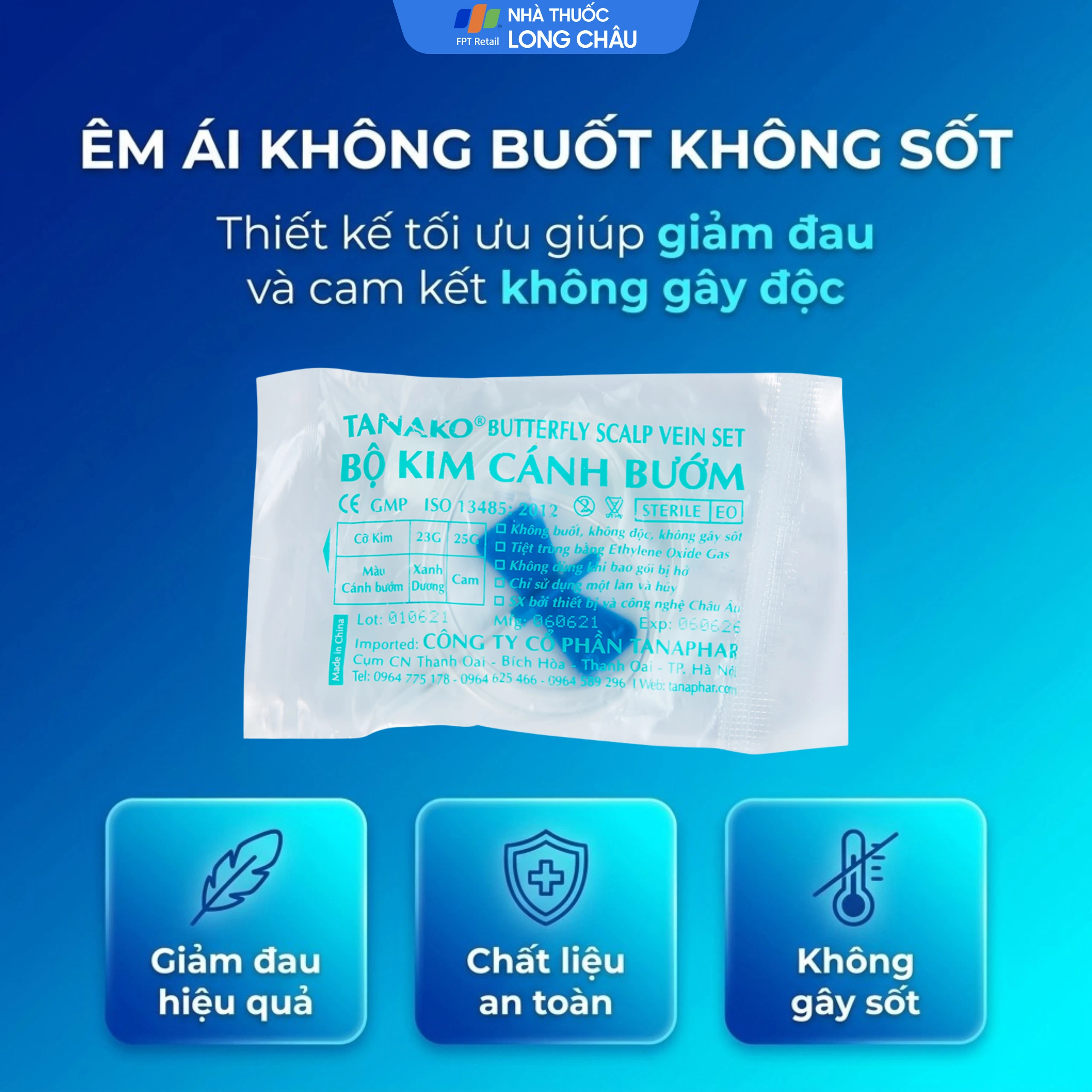 Kim bướm Tanako Tanaphar (100 cái) giúp cho kim không bị dịch chuyển 5