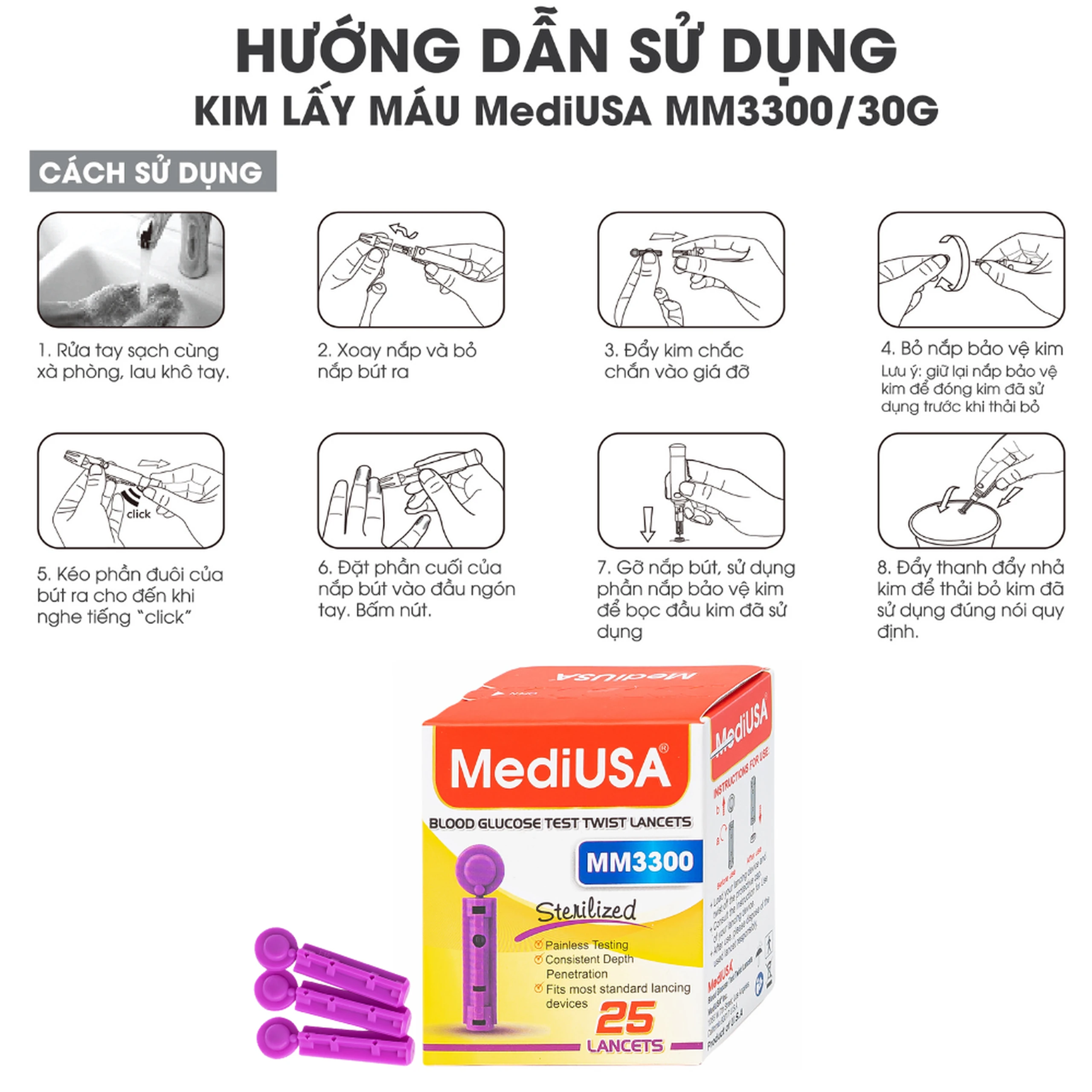 Kim lấy máu MediUsa MM3300 (25 cái) 3