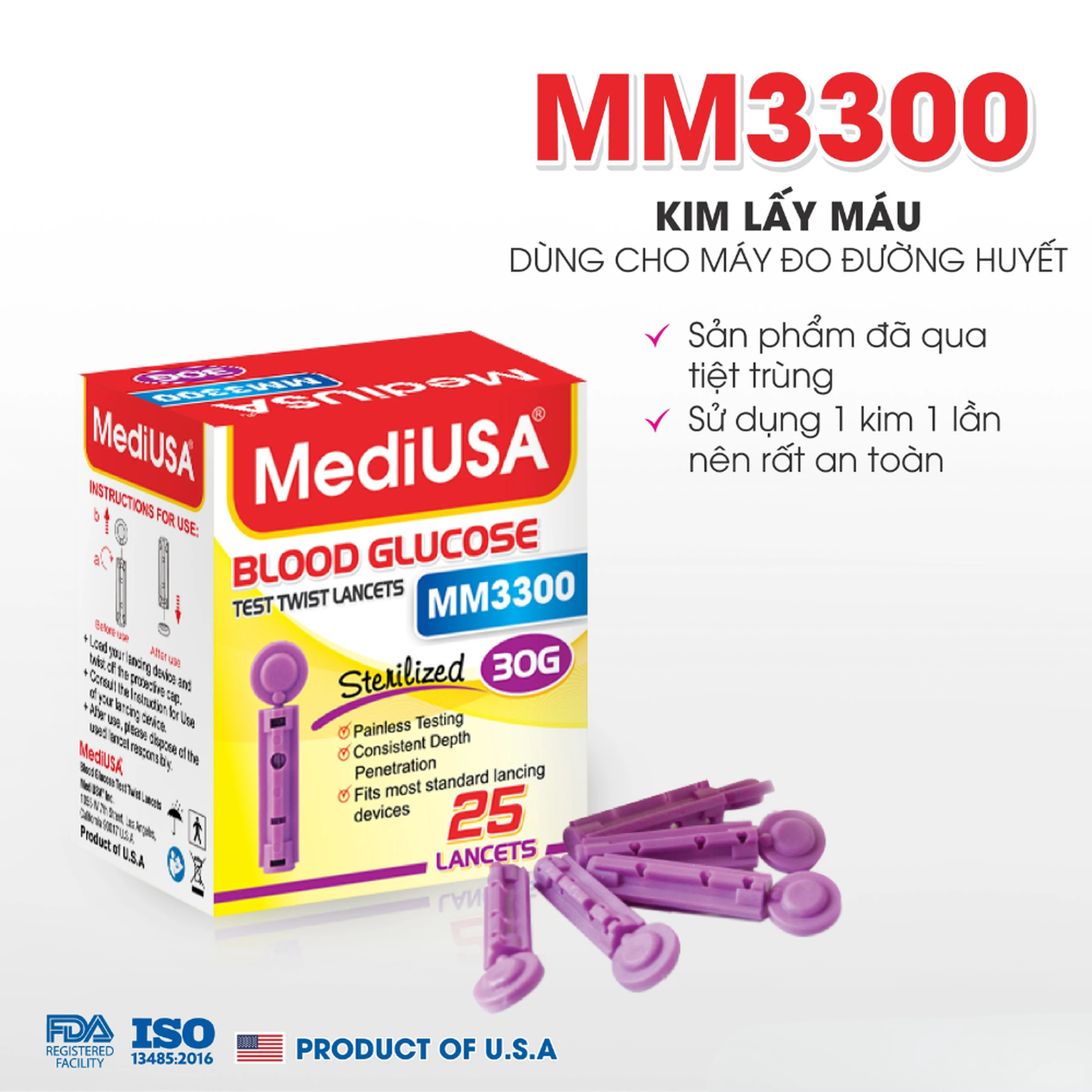 Kim lấy máu MediUsa MM3300 (25 cái) 2