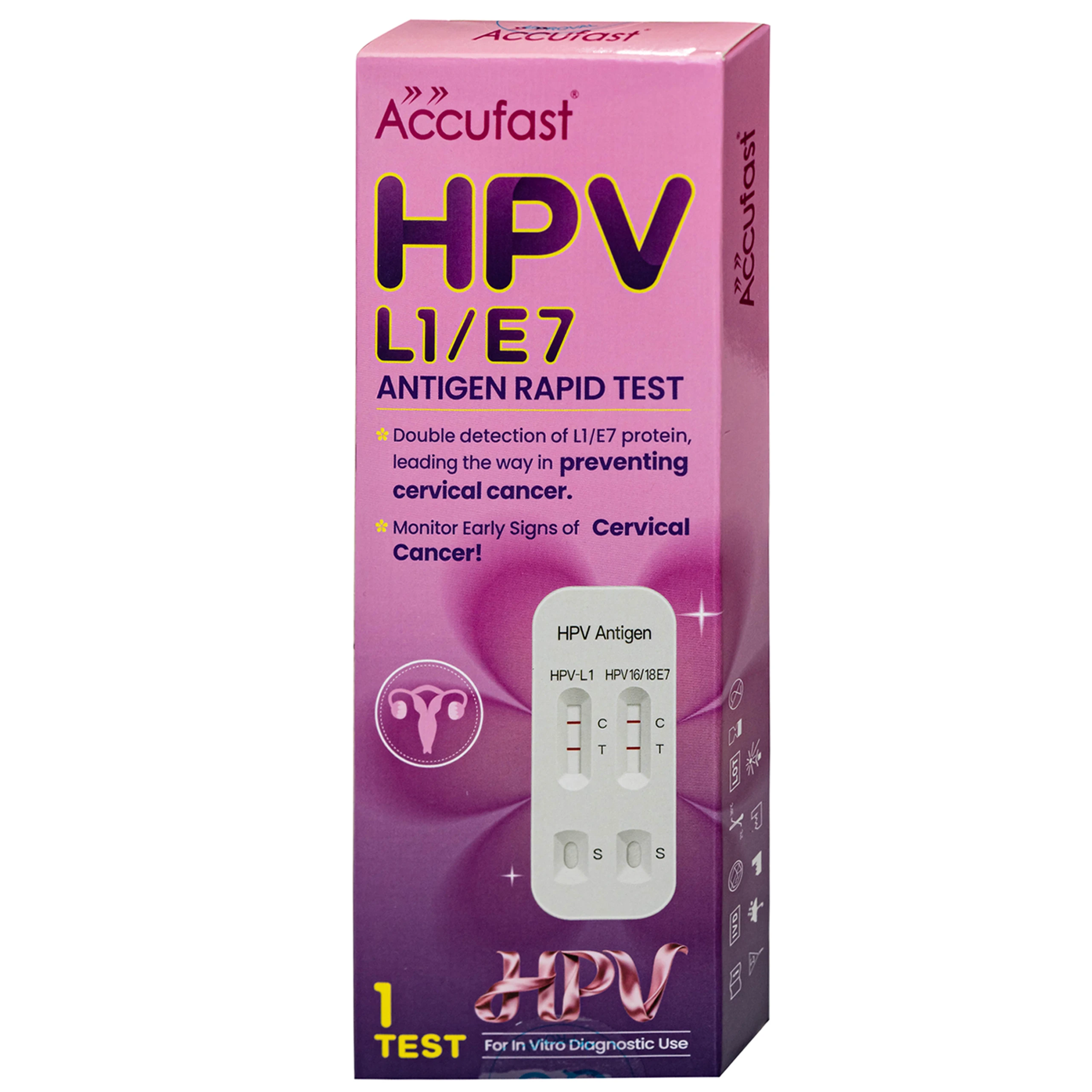 Kit test HPV Accufast L1/E7 giúp phát hiện sớm nguy cơ ung thư cổ tử cung (1 kít)