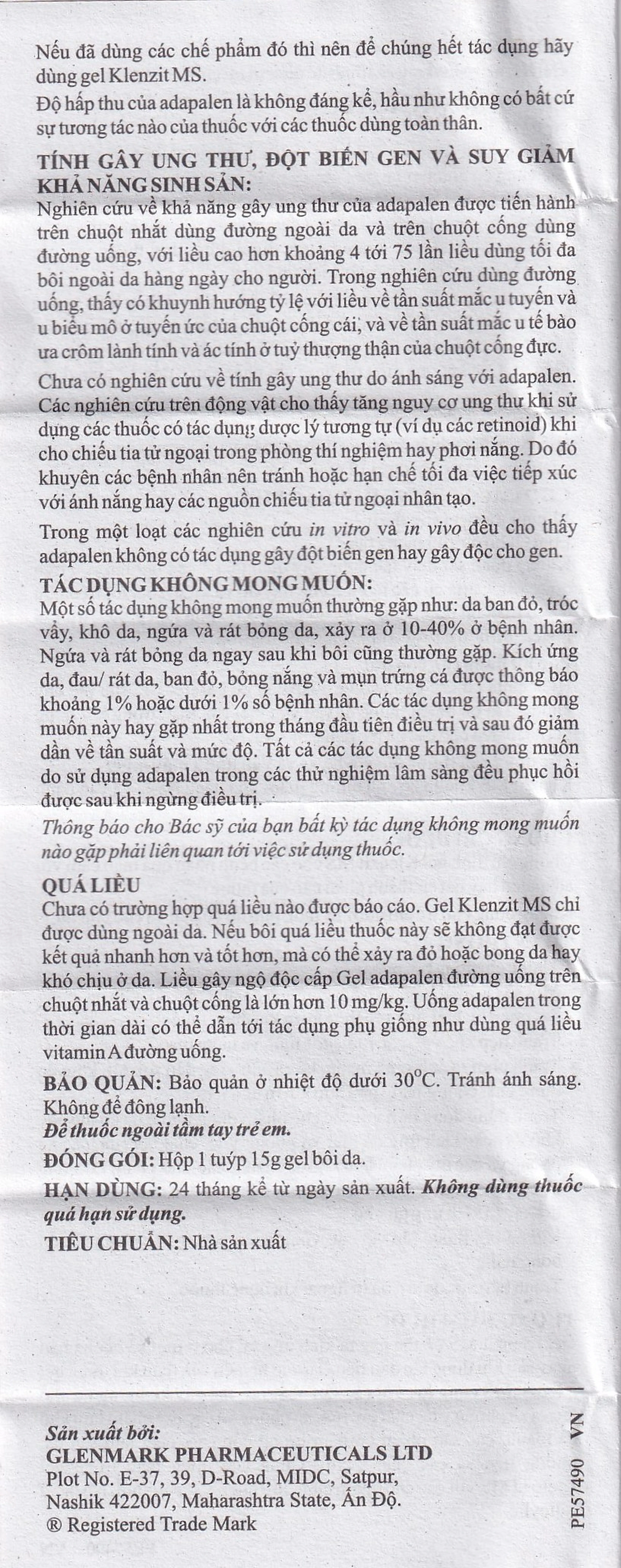 Gel bôi da Klenzit MS điều trị mụn trứng cá (15g)