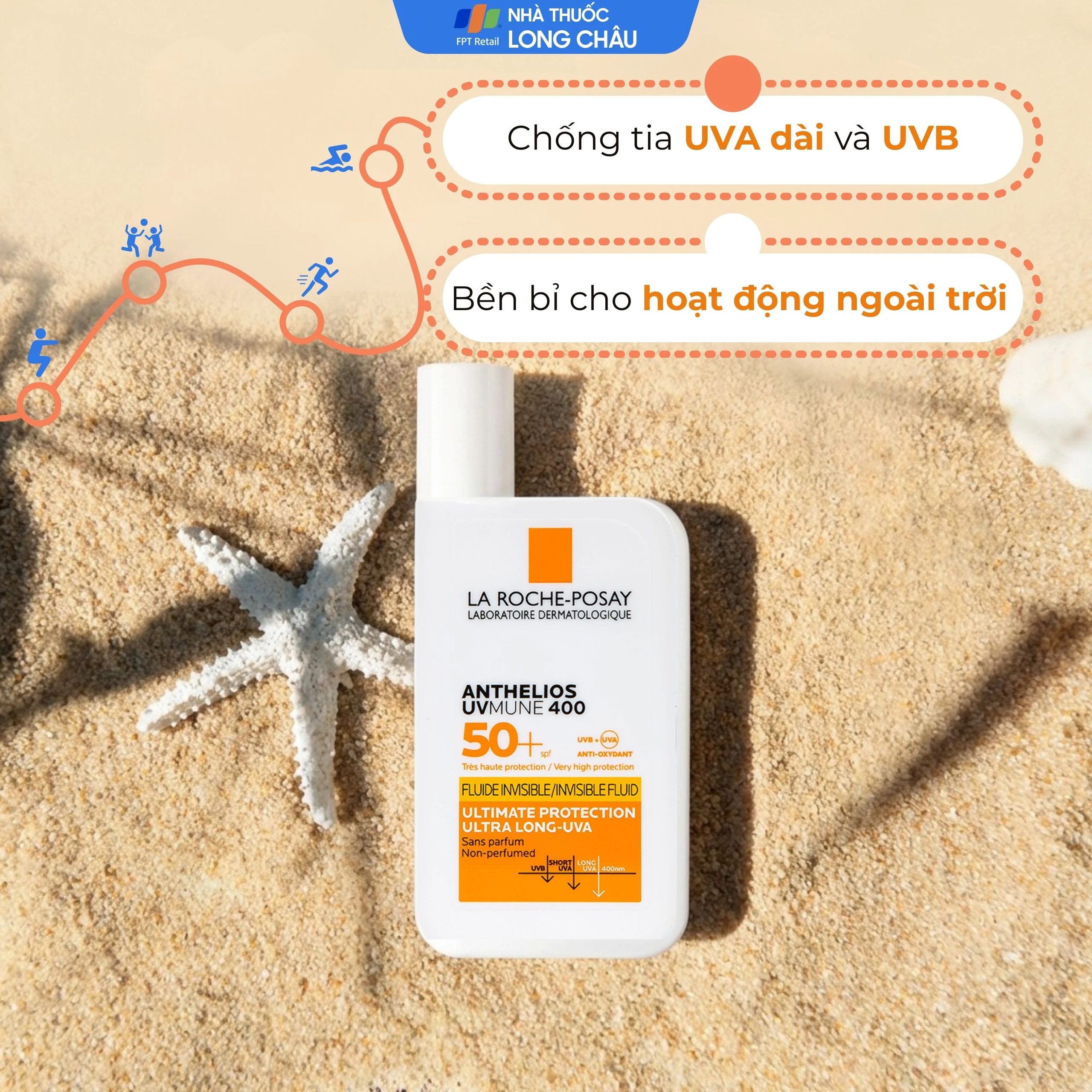 Sữa chống nắng La Roche-posay Laboratoire Dermatologiue Anthelios Uvmune 400 Invisible Fuild SPF50+ PA++++ 50ml