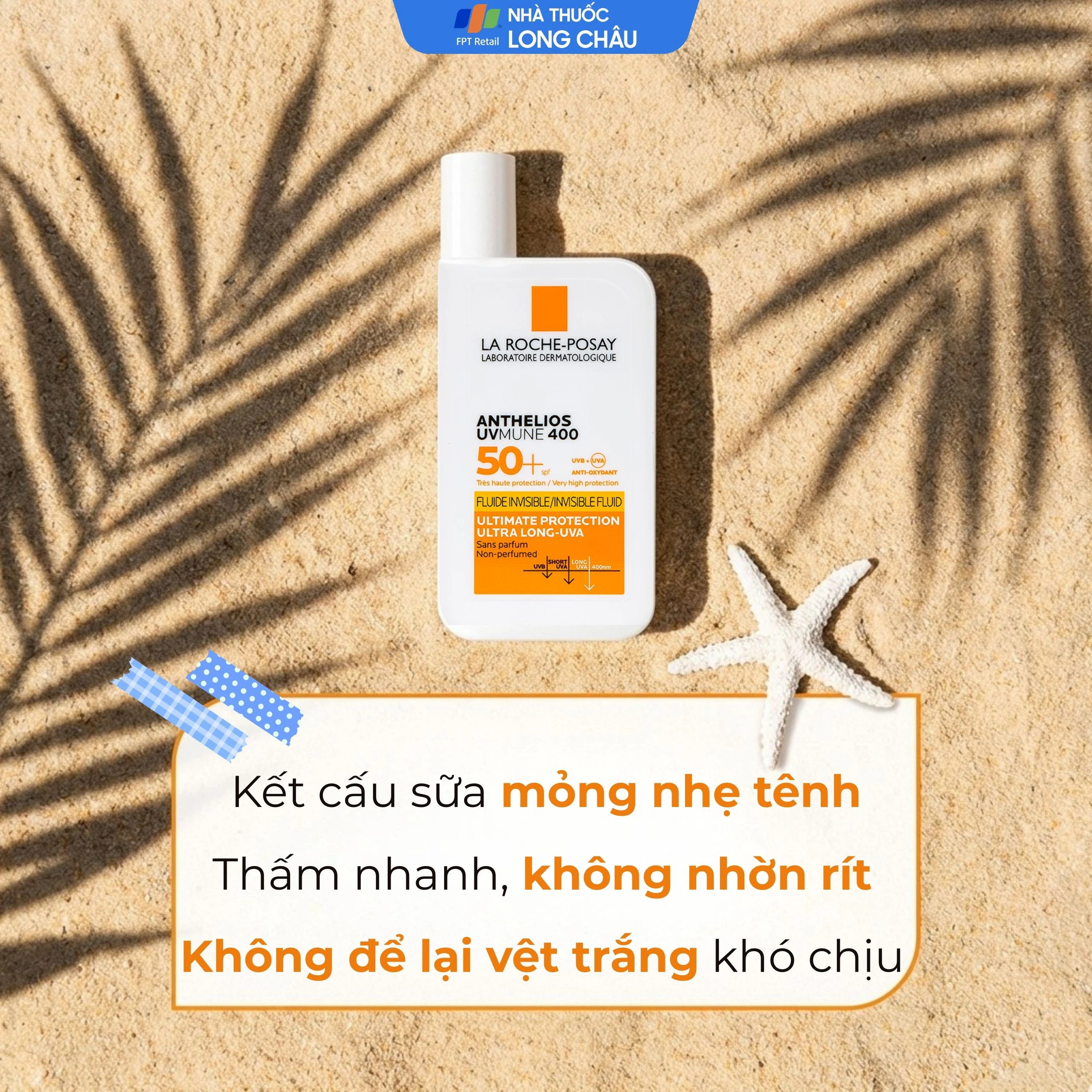 Sữa chống nắng La Roche-posay Laboratoire Dermatologiue Anthelios Uvmune 400 Invisible Fuild SPF50+ PA++++ 50ml