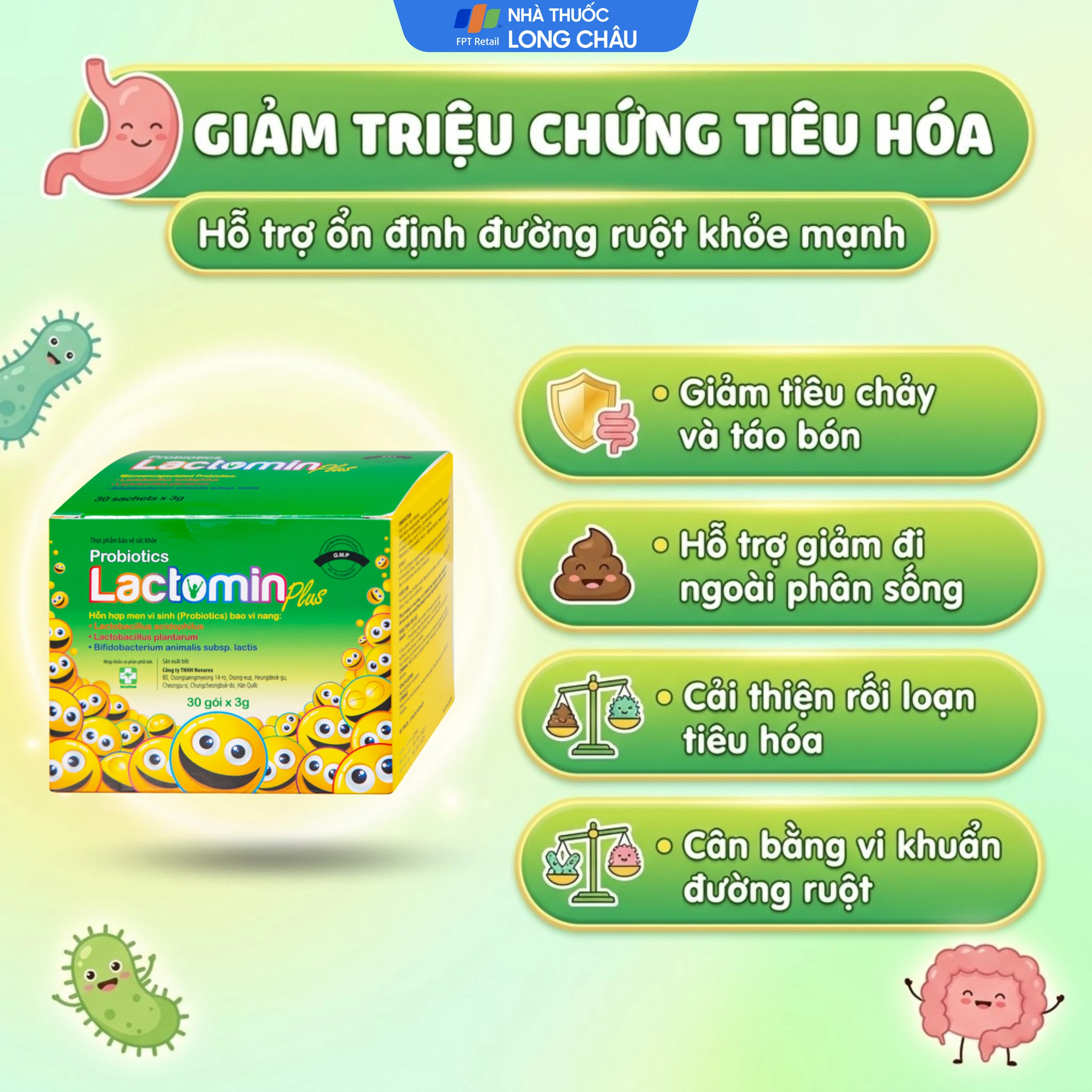 Cốm bổ sung lợi khuẩn Lactomin Plus Novarex (30 gói) 4