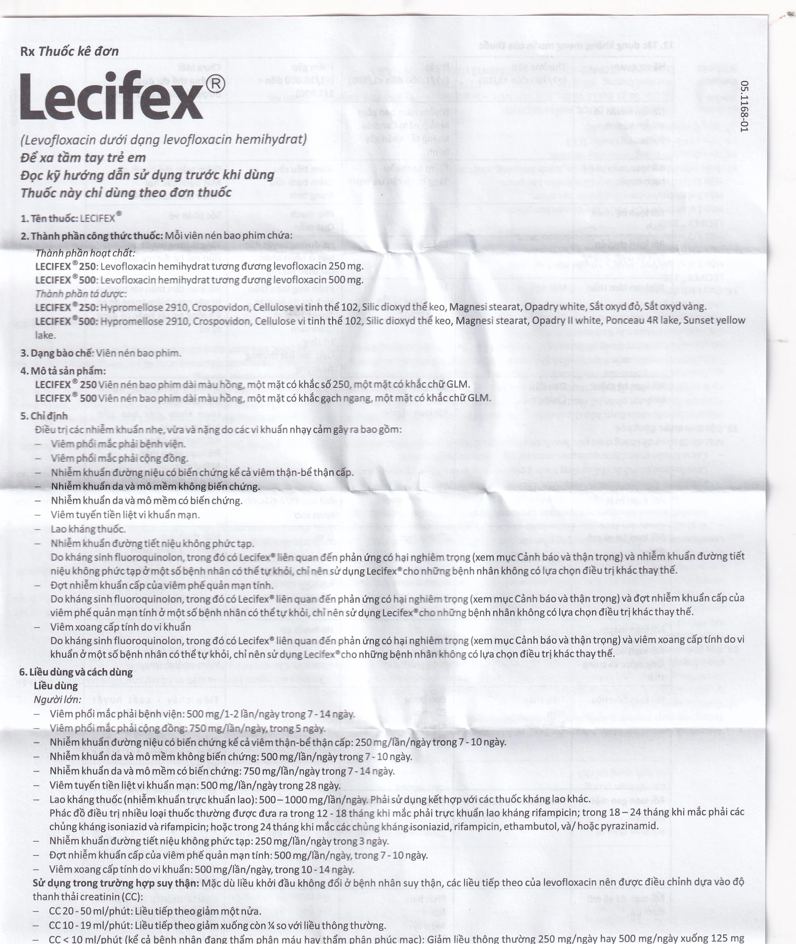 Thuốc Lecifex 500mg Abbott điều trị nhiễm khuẩn nhẹ, vừa và nặng (2 vỉ x 10 viên)
