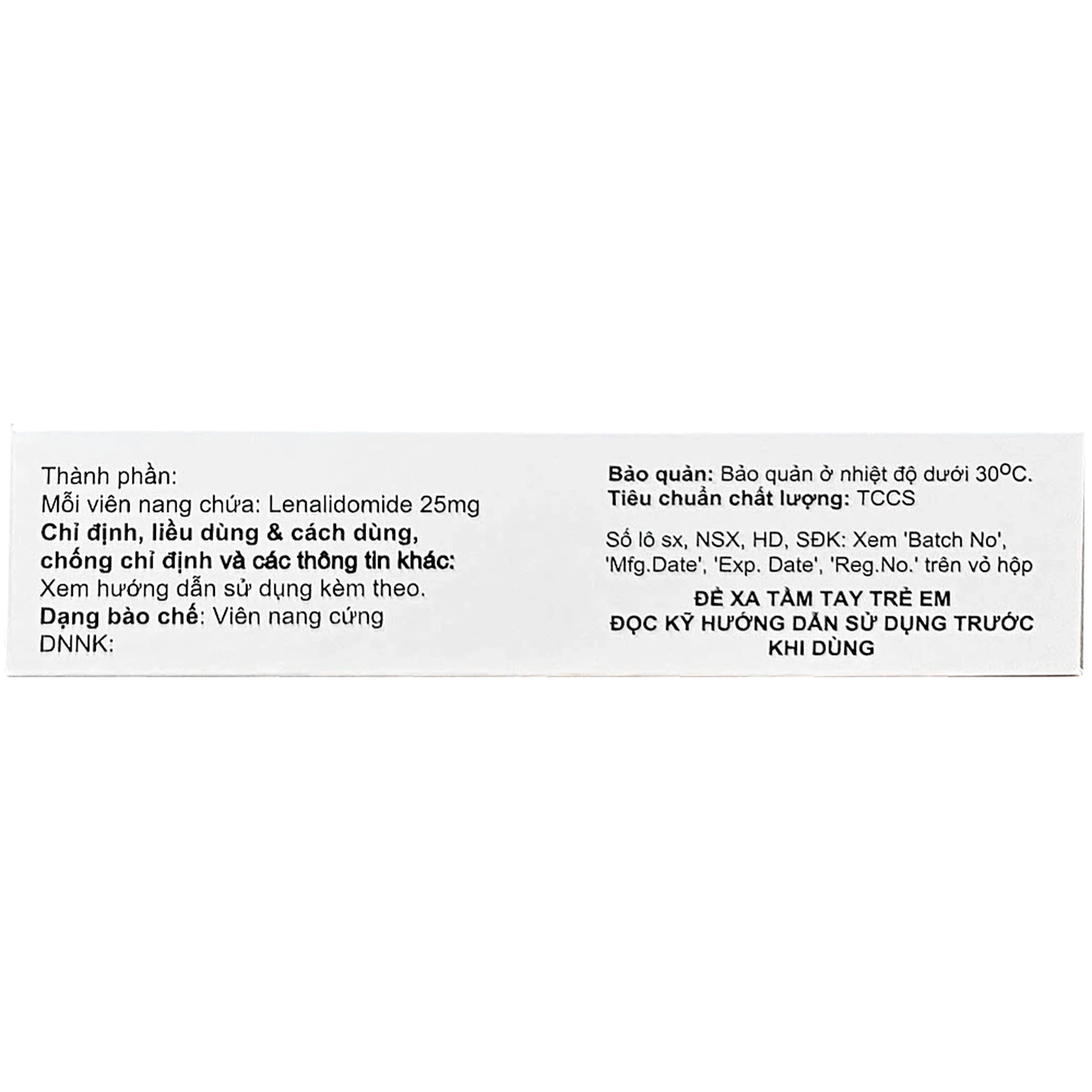 Thuốc Lenalidomide Capsules 25mg Hetero điều trị ung thư (3 vỉ x 10 viên)