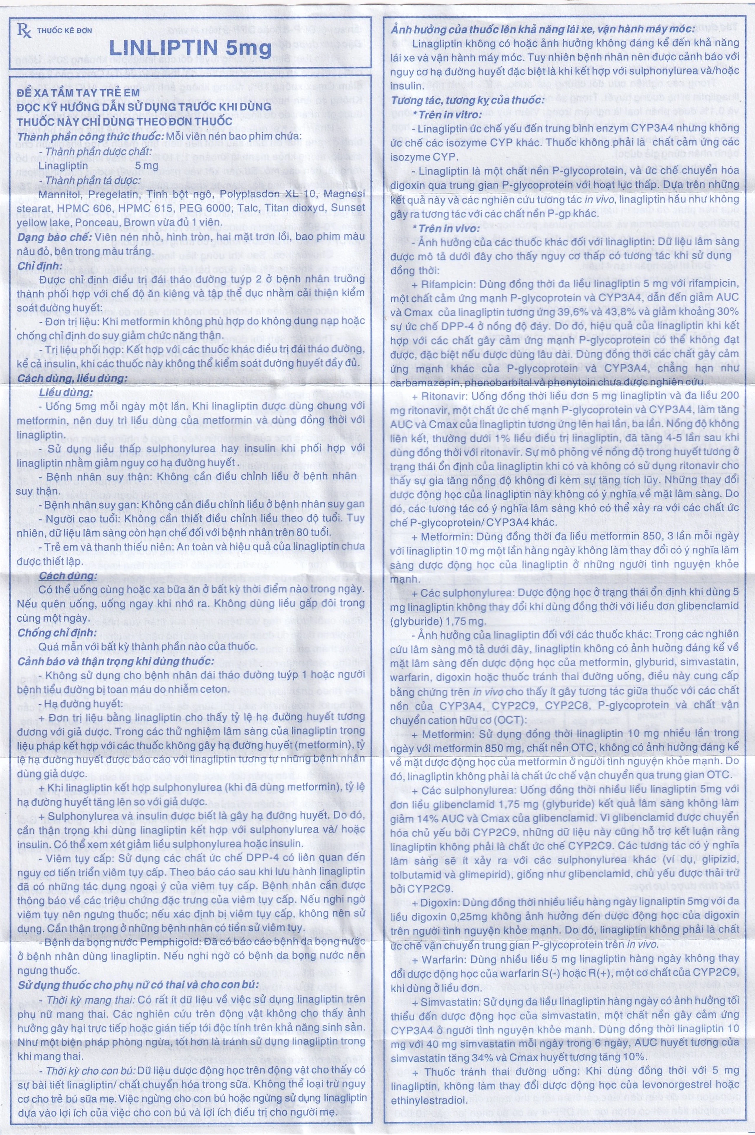 Thuốc Linliptin 5mg Meyer - BPC điều trị đái tháo đường típ 2 (3 vỉ x 10 viên)