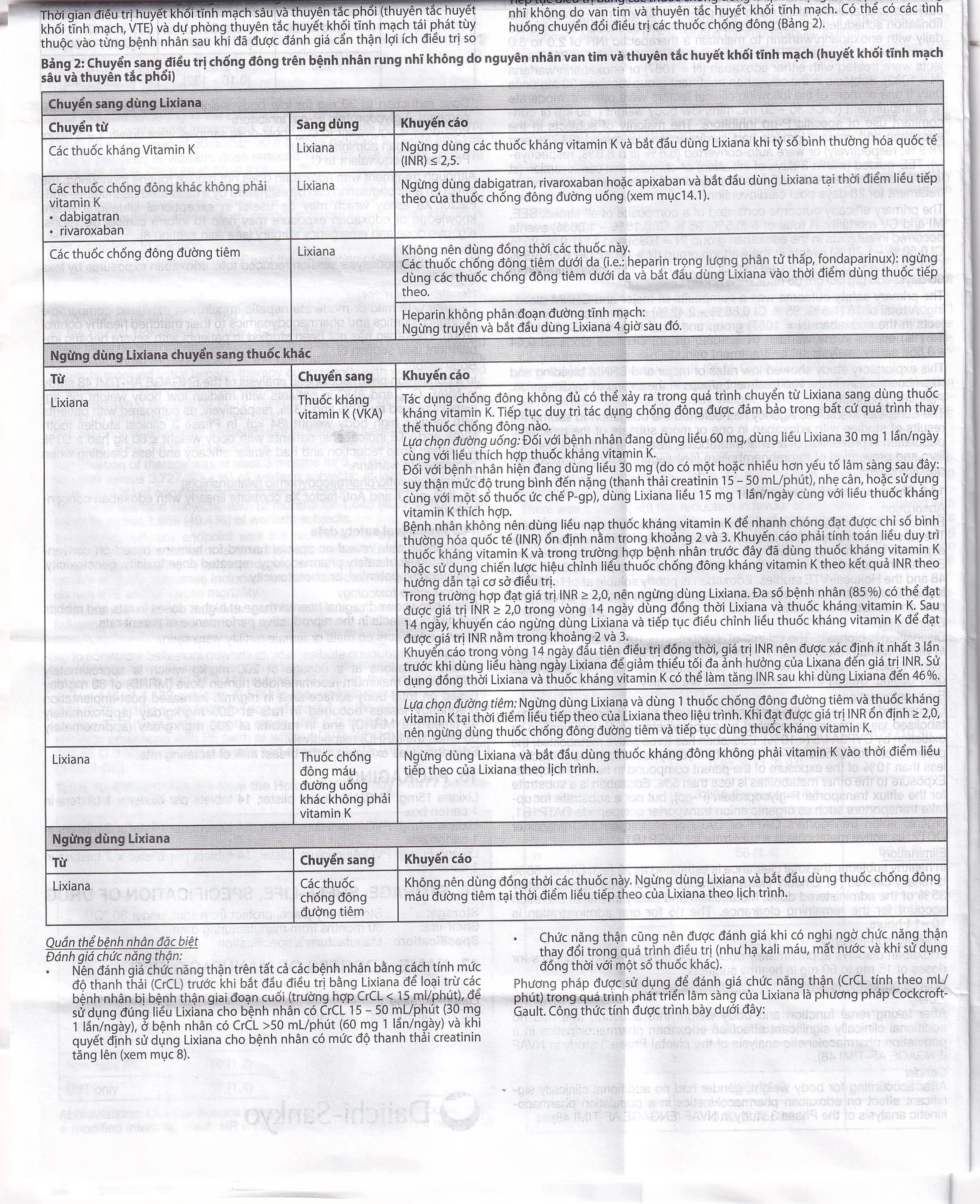 Thuốc Lixiana 60mg Daiichi-Sankyo phòng ngừa đột quỵ và cục máu đông (2 vỉ x 14 viên)