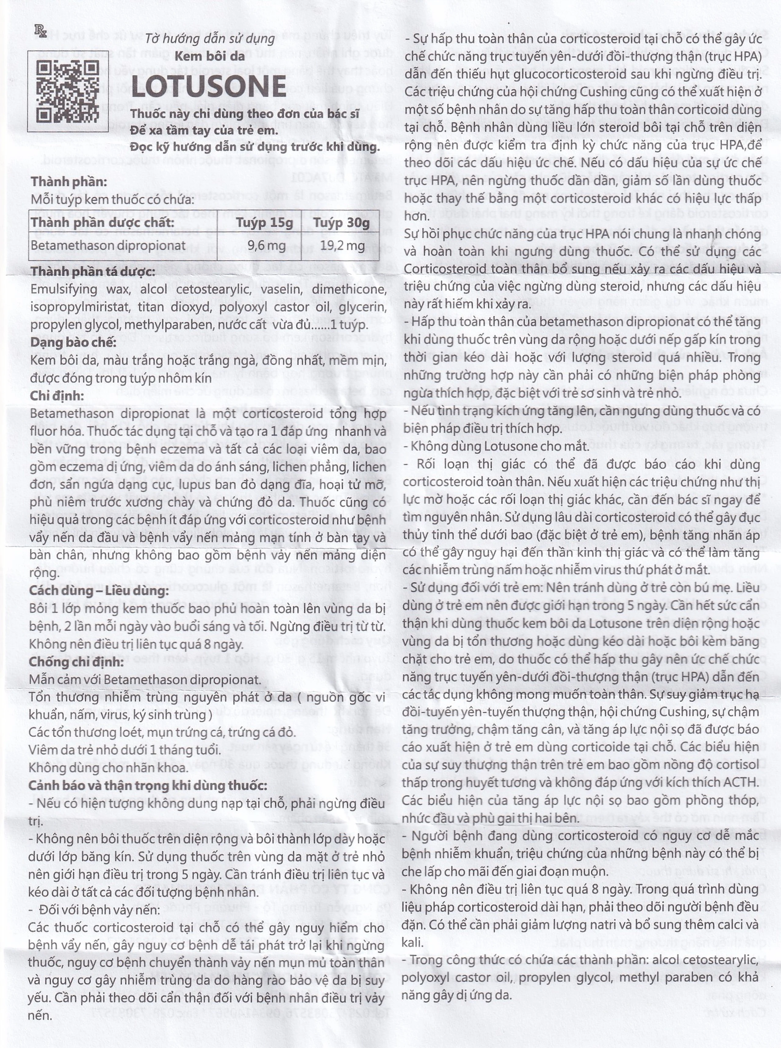 Kem bôi da Lotusone Medipharco điều trị eczema dị ứng, viêm da (15g)