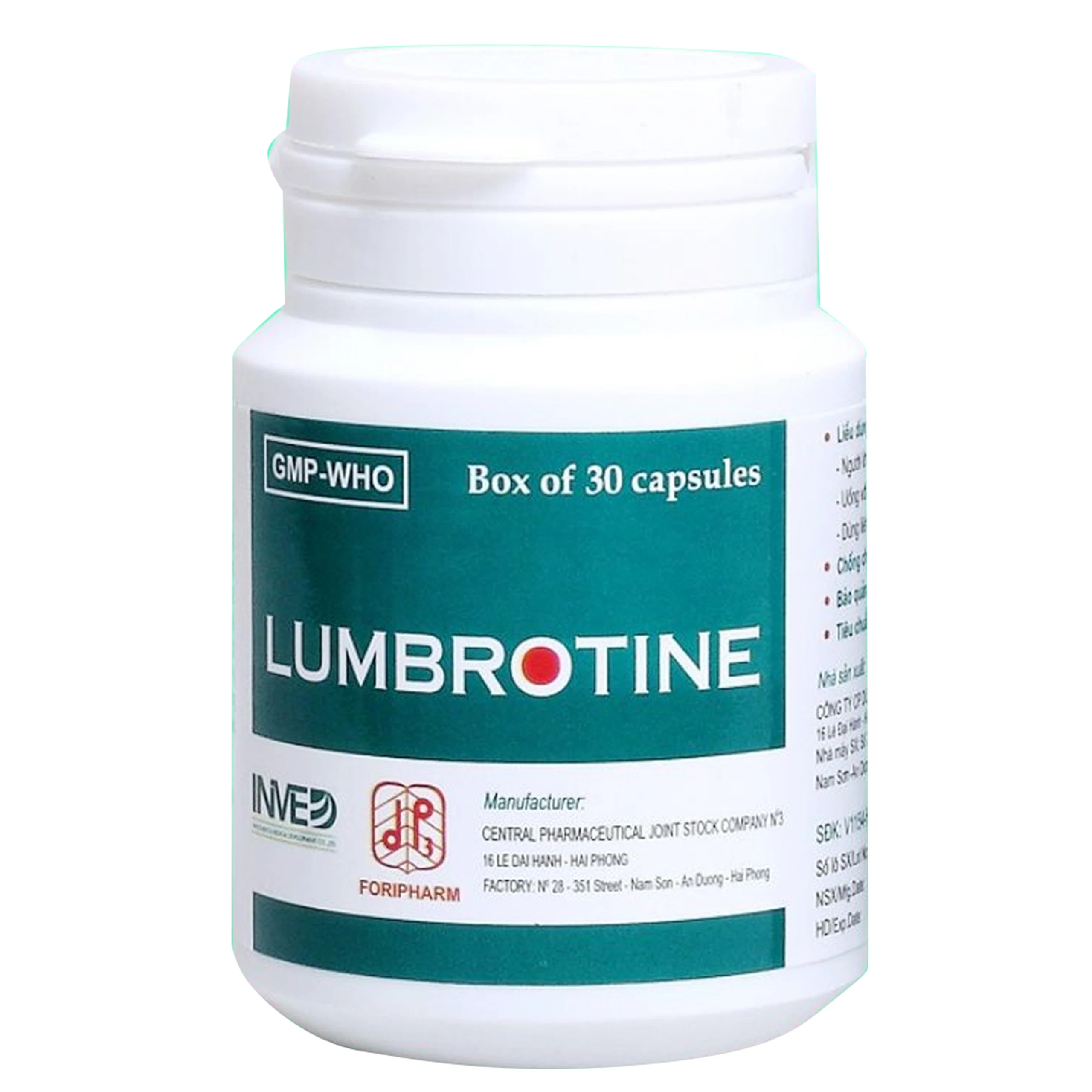 Thuốc Lumbrotine TW3 điều trị các chứng tê mỏi chân tay, di chứng tai biến mạch máu não (30 viên) 