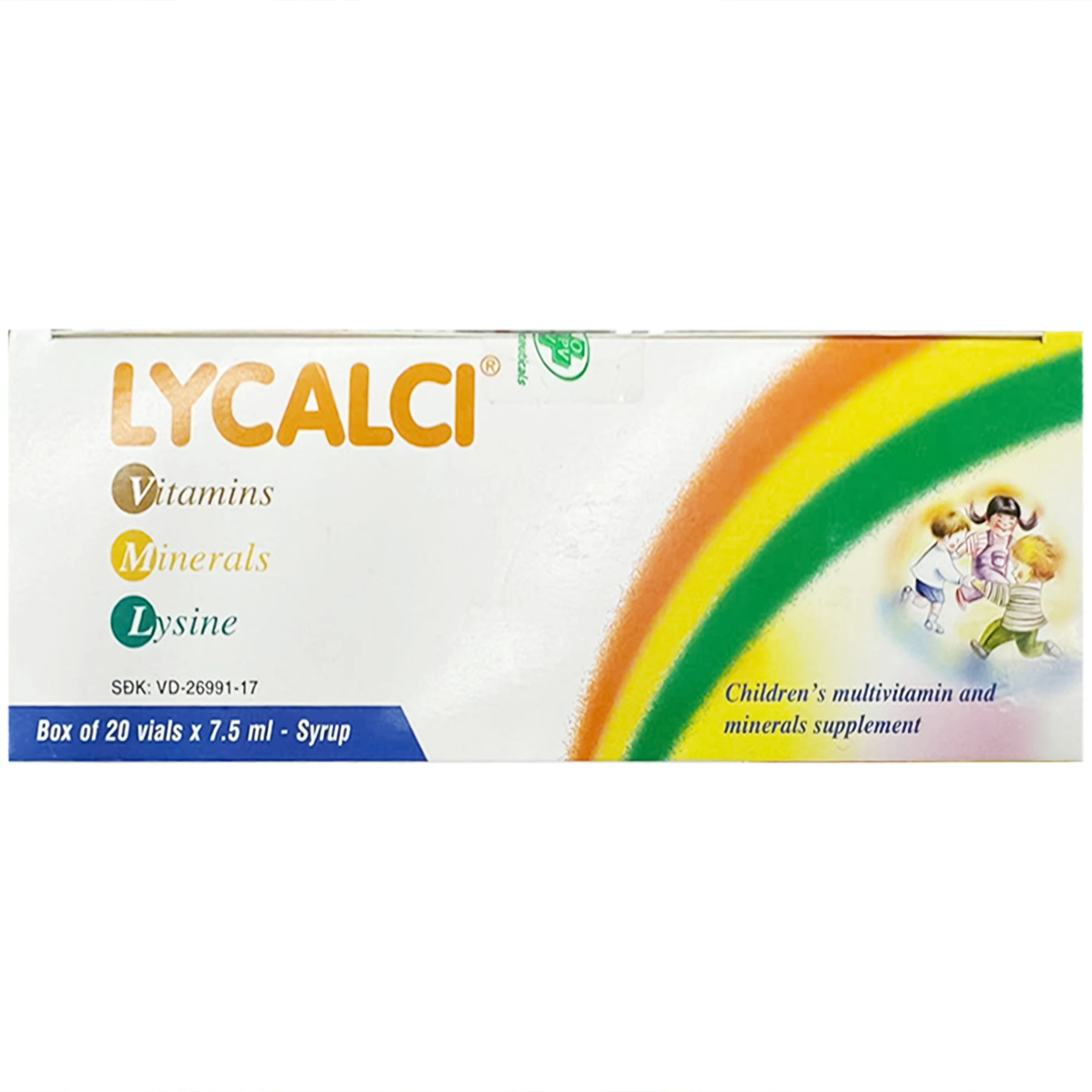 Thuốc Lycalci OPV bổ sung lysine, vitamin và khoáng chất (20 ống x 7,5 ml)