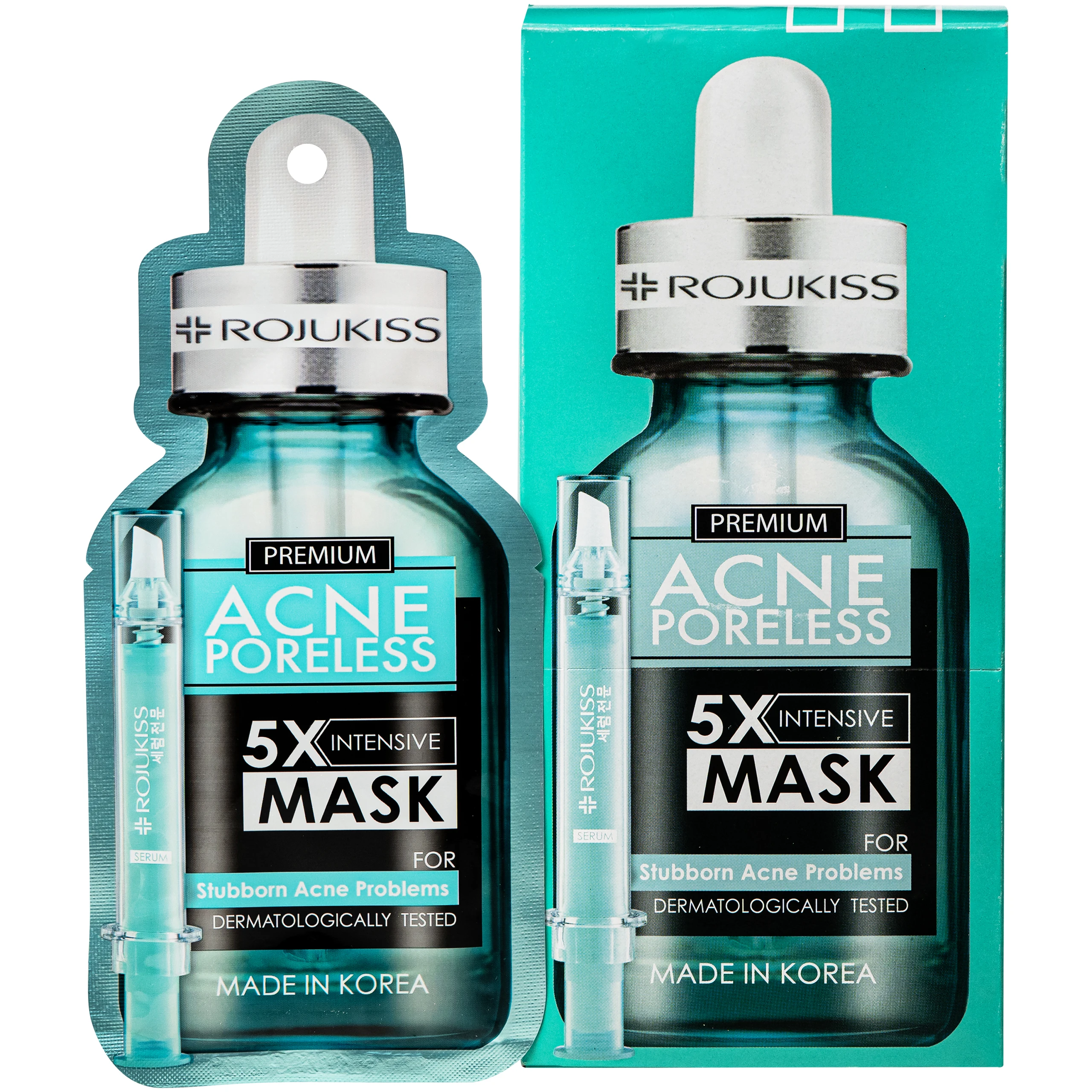 Mặt nạ Rojukiss Acne Poreless 5X giúp se khít lỗ chân lông, ngừa mụn cho da dầu (Hộp 12 miếng) 1