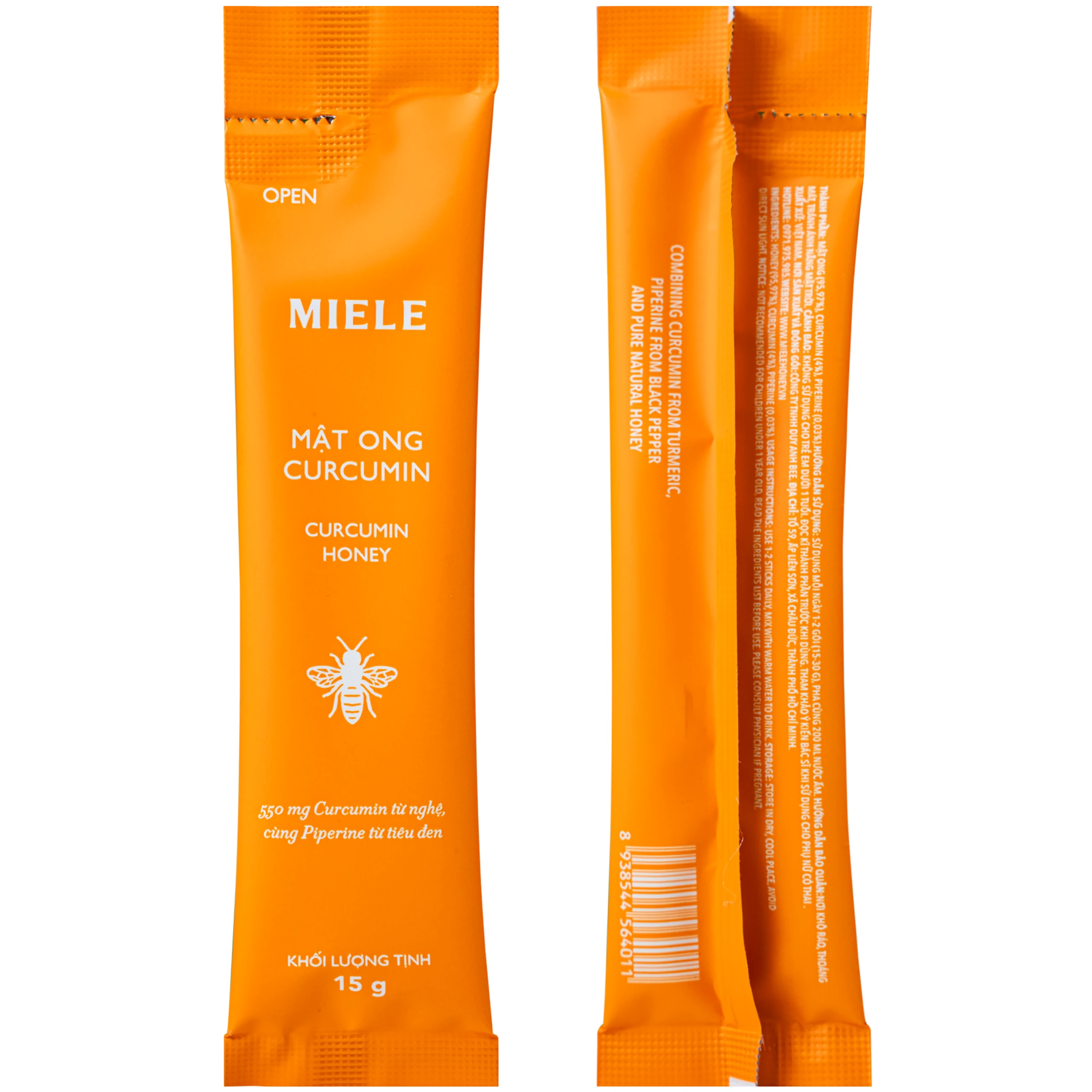 Mật ong Curcumin Miele (6 gói x 15g) 4