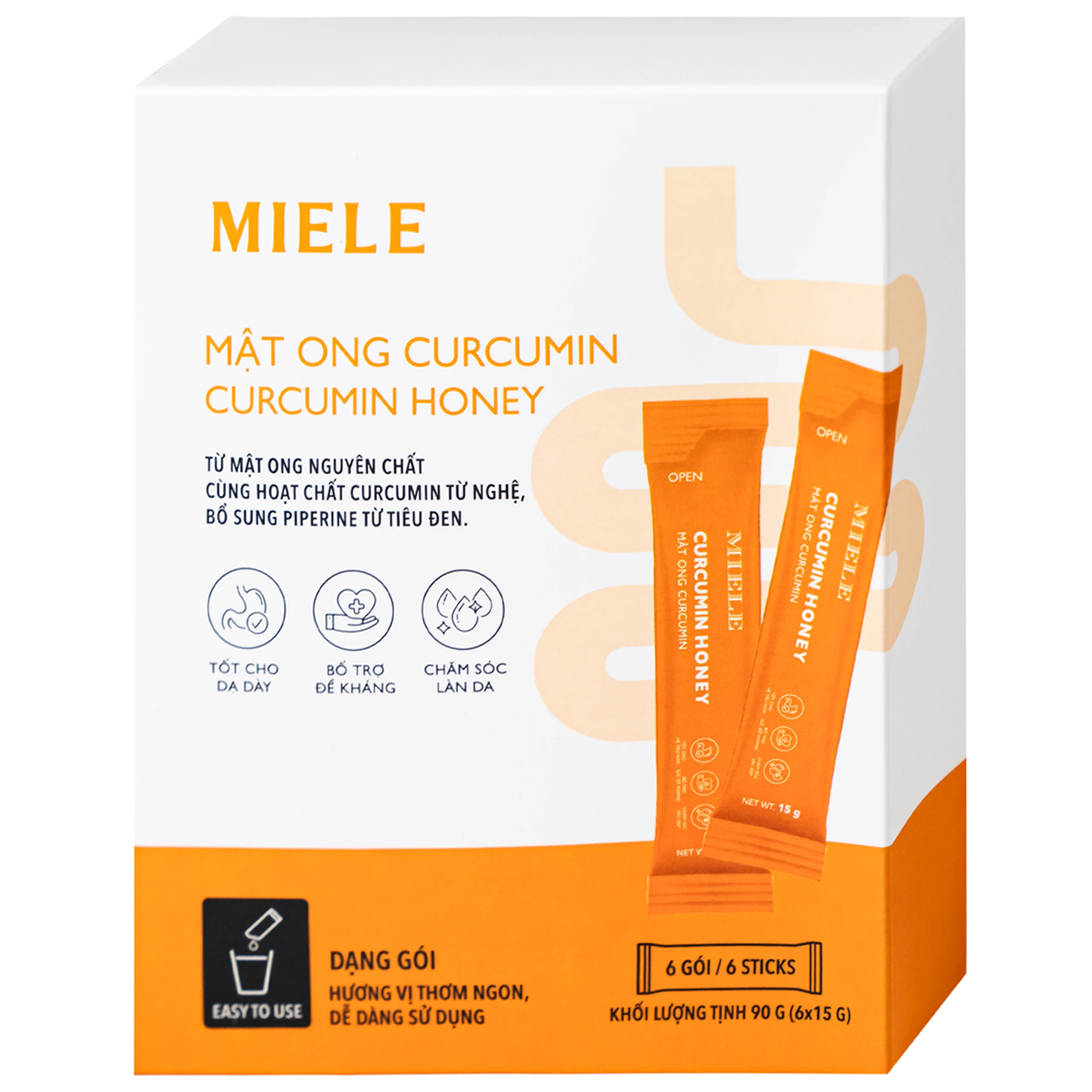 Mật ong Curcumin Miele (6 gói x 15g) 2