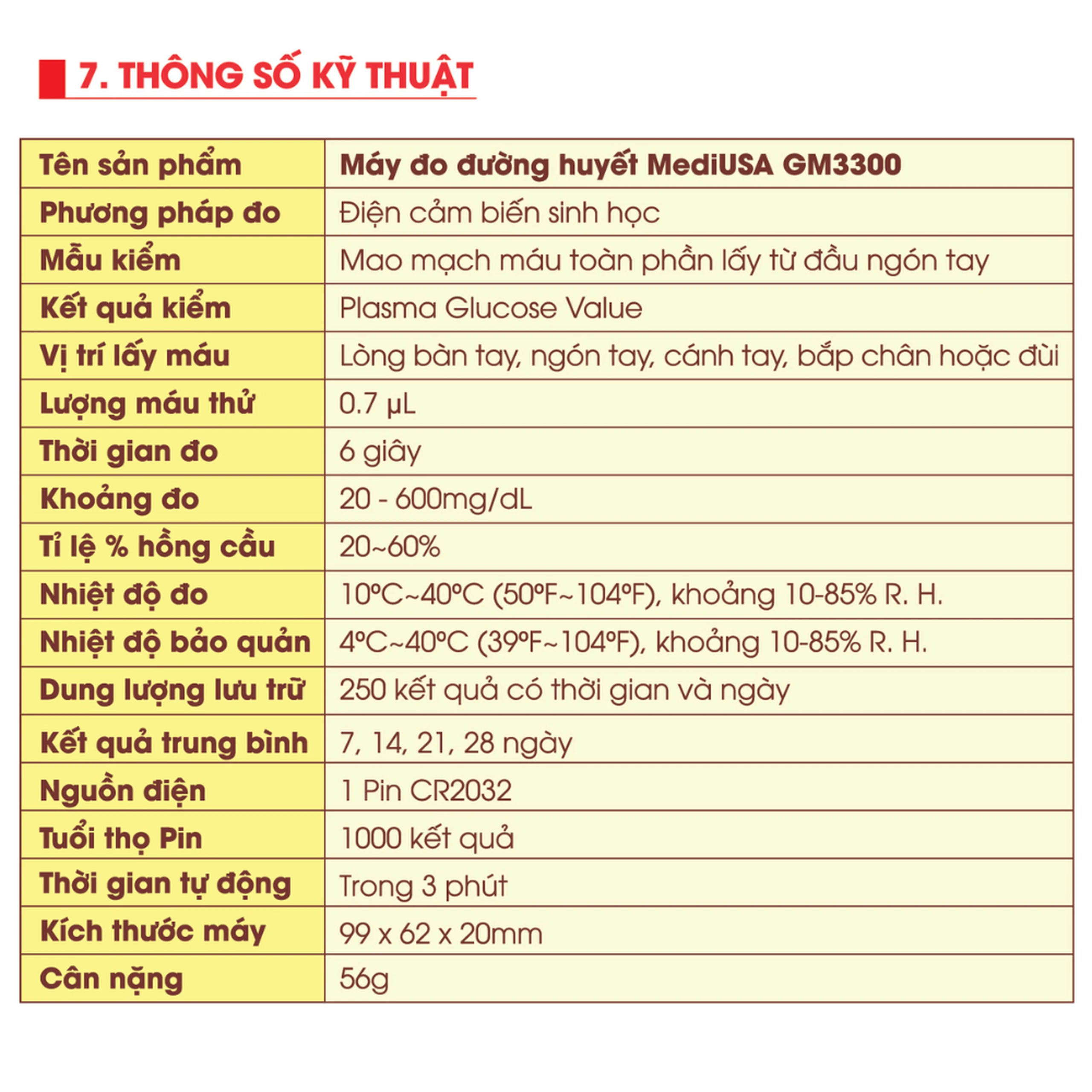 Máy đo đường huyết MediUsa GM3300 hỗ trợ theo dõi, kiểm soát lượng đường trong máu 6