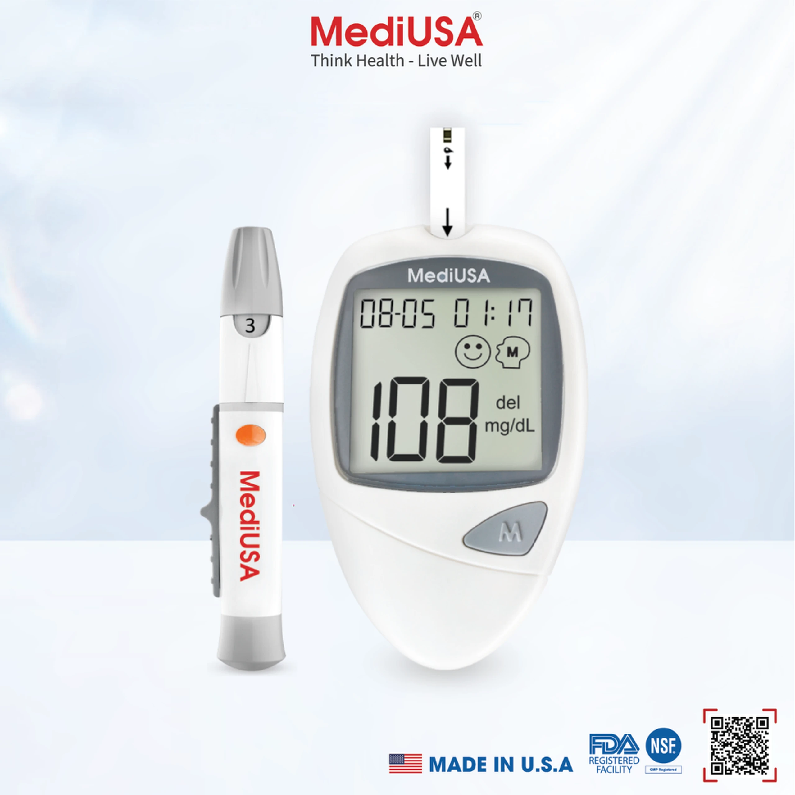 Máy đo đường huyết MediUsa GM3300 hỗ trợ theo dõi, kiểm soát lượng đường trong máu 4