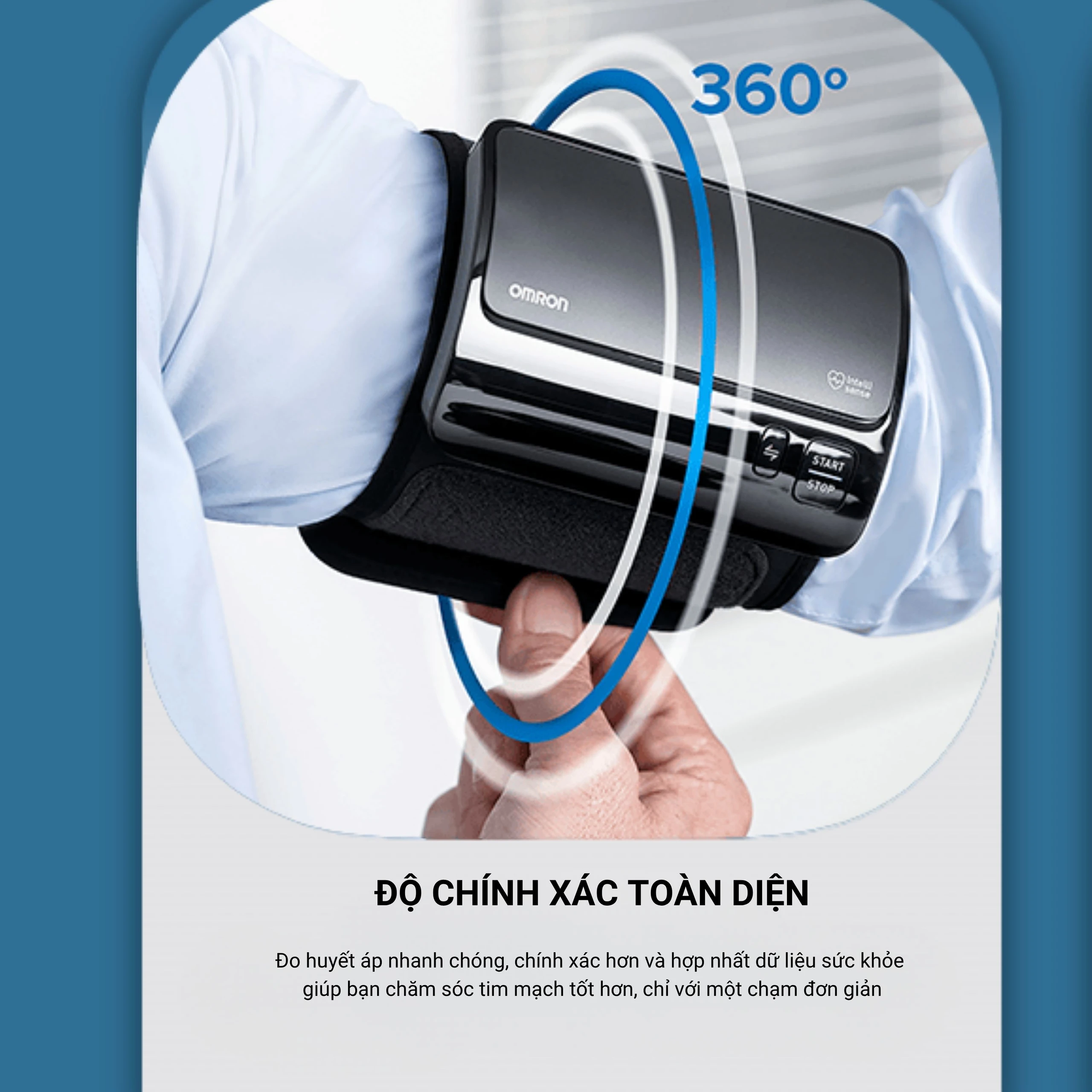 Máy đo huyết áp bắp tay không dây Omron HEM 7600T hỗ trợ đo huyết áp, nhịp tim