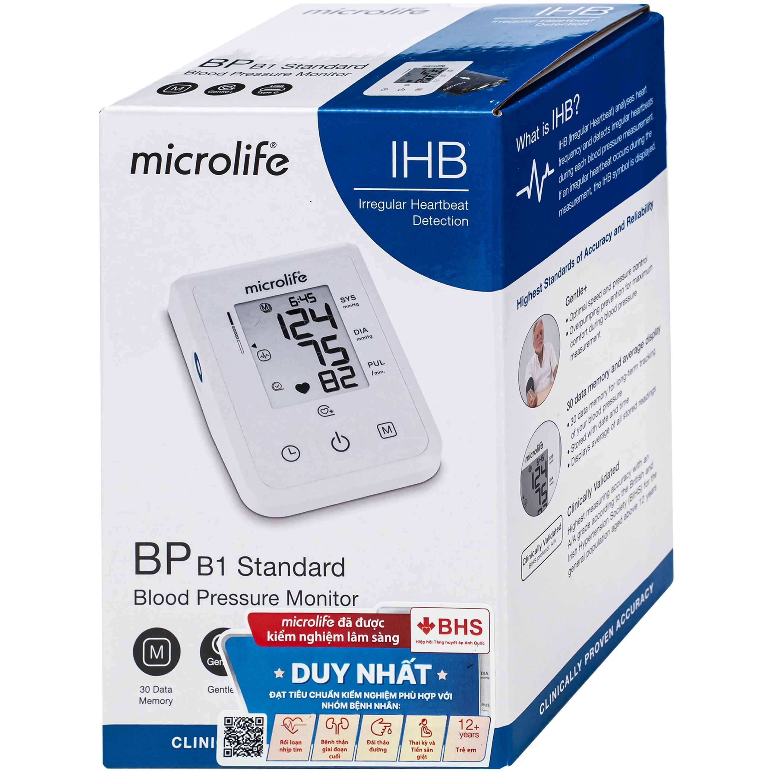 Máy đo huyết áp bắp tay Microlife B1 Standard hỗ trợ đo huyết áp, nhịp tim 2