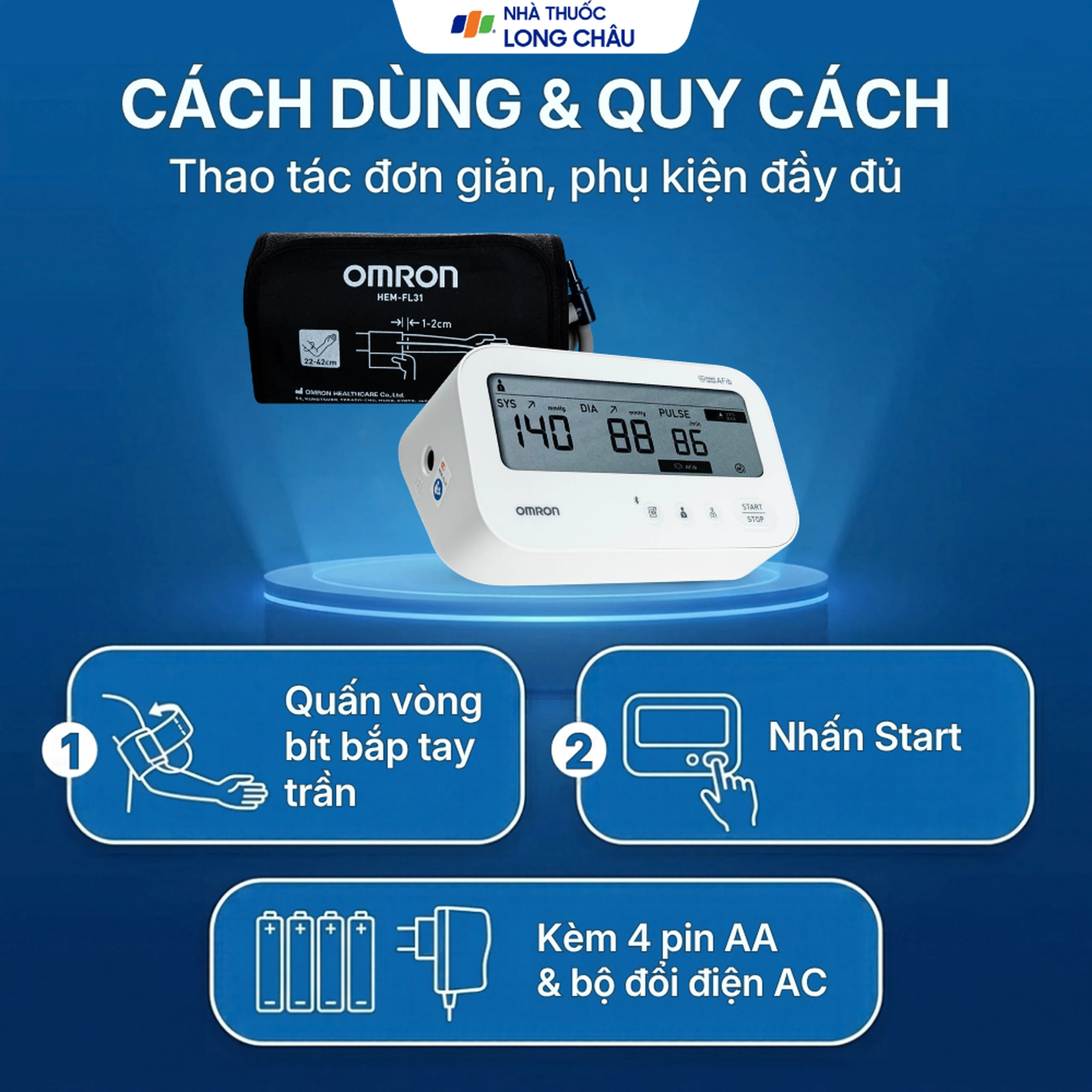 Máy đo huyết áp bắp tay Omron IQ BT Power Hem 7194T1 Flc Afib hỗ trợ đo huyết áp, cảnh báo đột quỵ 5