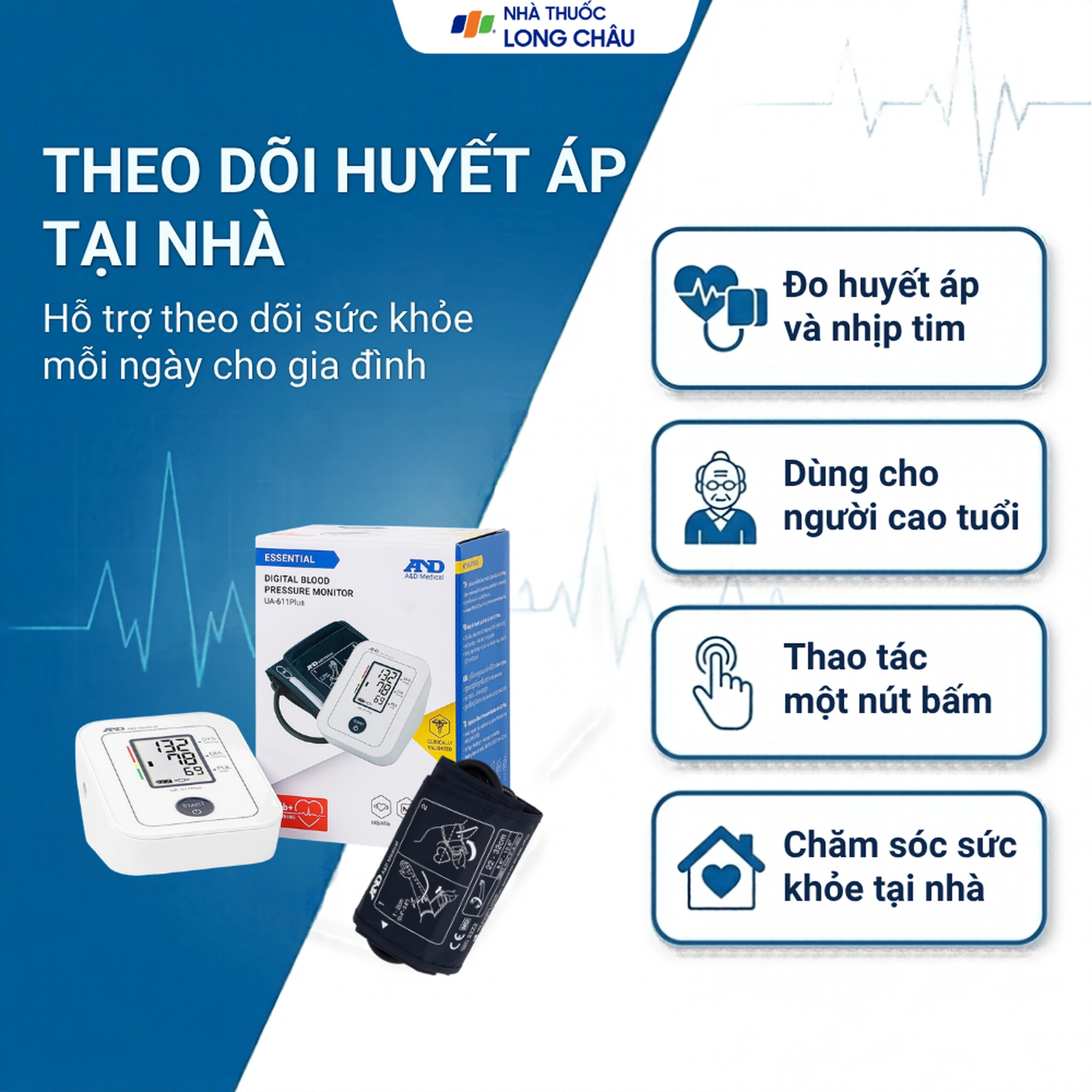 Máy đo huyết áp bắp tay AND UA-611 Plus Afib hỗ trợ đo huyết áp, cảnh báo đột quỵ 2