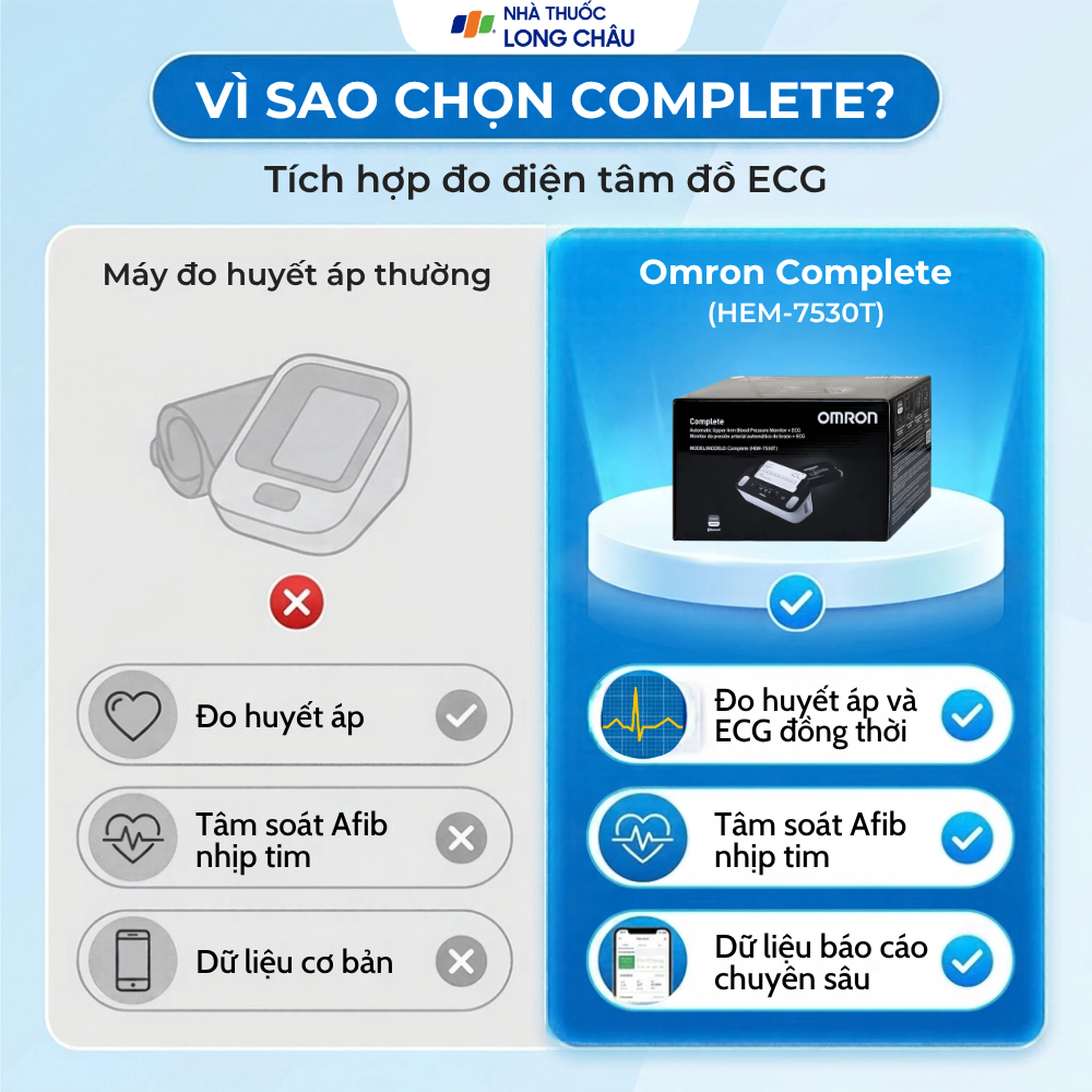 Máy đo huyết áp và Điện tâm đồ ECG Omron HEM 7530T giúp cảnh báo rối loạn nhịp tim, đột quỵ 5