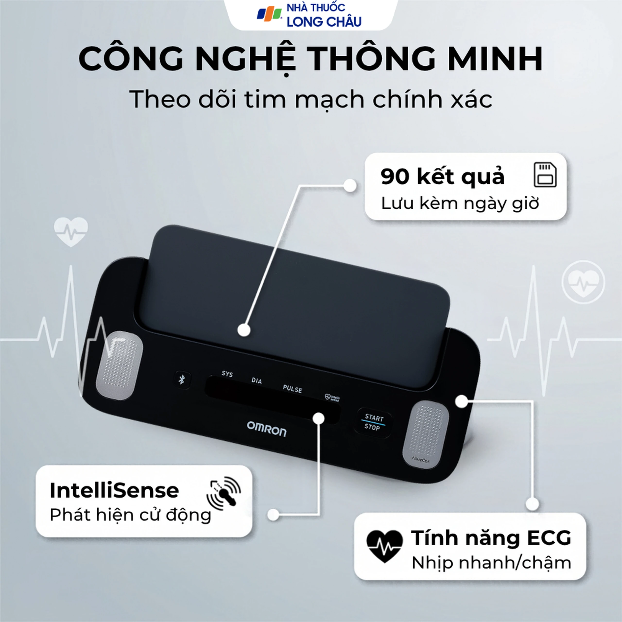 Máy đo huyết áp và Điện tâm đồ ECG Omron HEM 7530T giúp cảnh báo rối loạn nhịp tim, đột quỵ 3