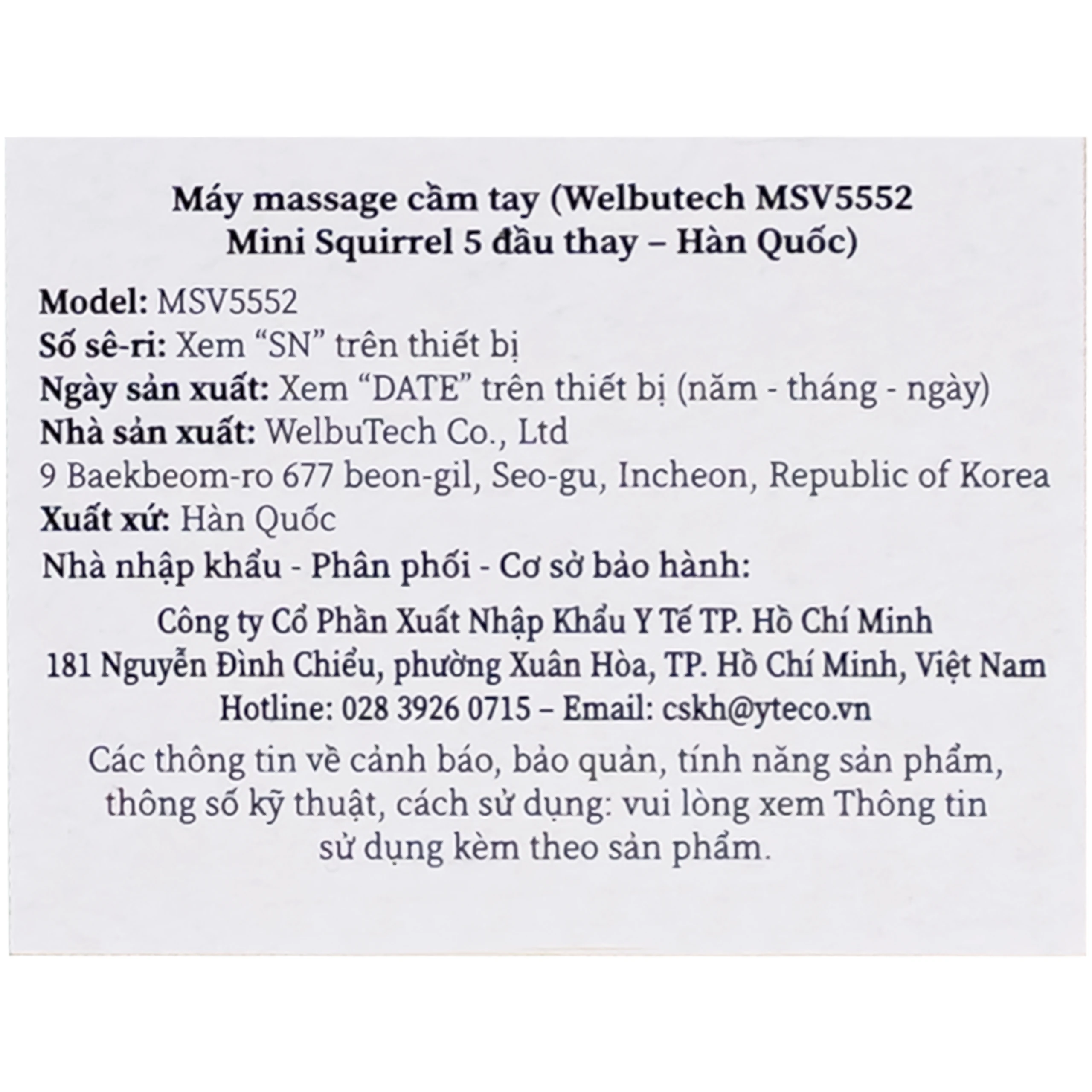Máy massage cầm tay Welbutech Mini Squirrel - 5 đầu thay (Hàn Quốc) 6