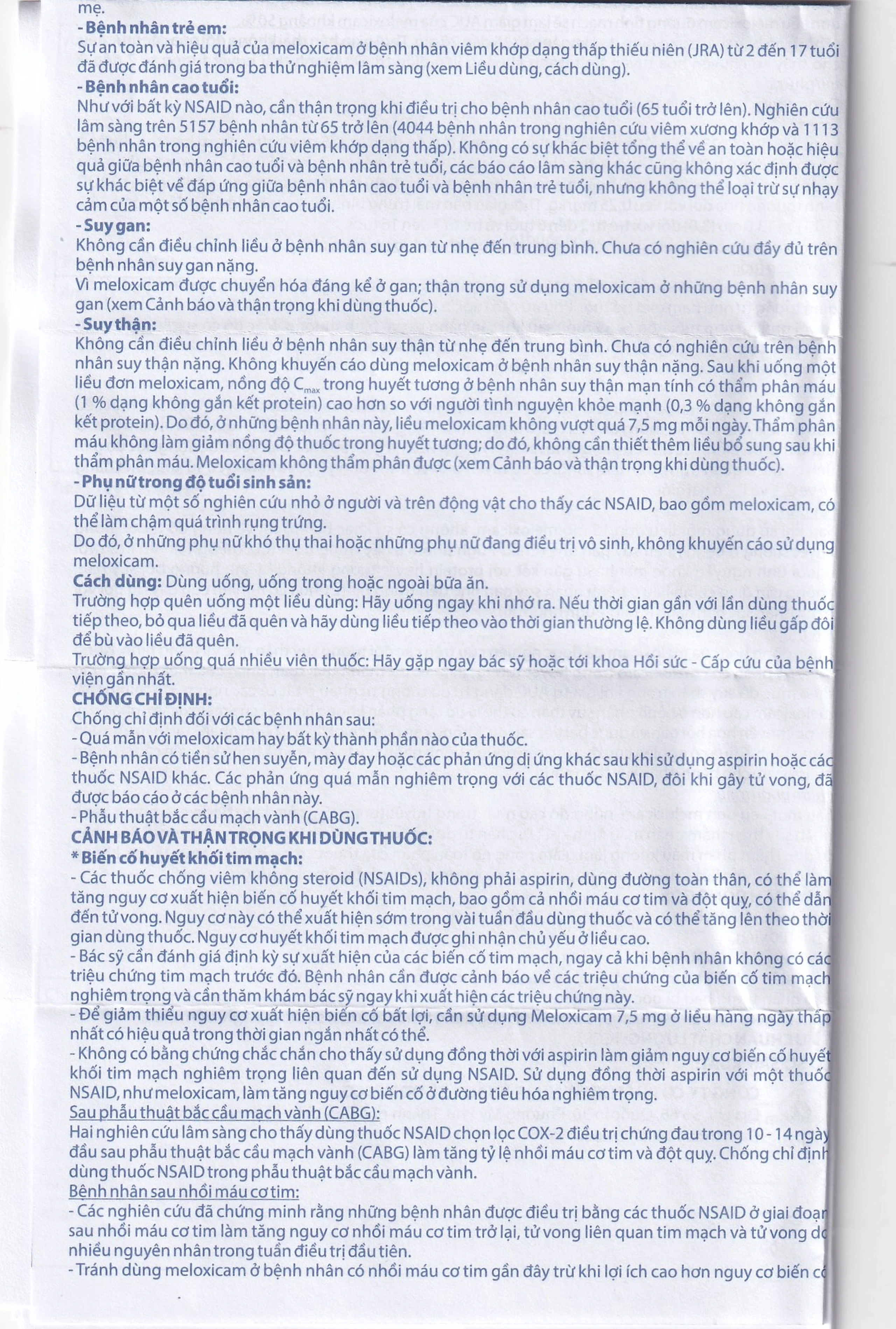 Thuốc Meloxicam 7.5mg điều trị viêm xương khớp, viêm cột sống (2 vỉ x 10 viên)