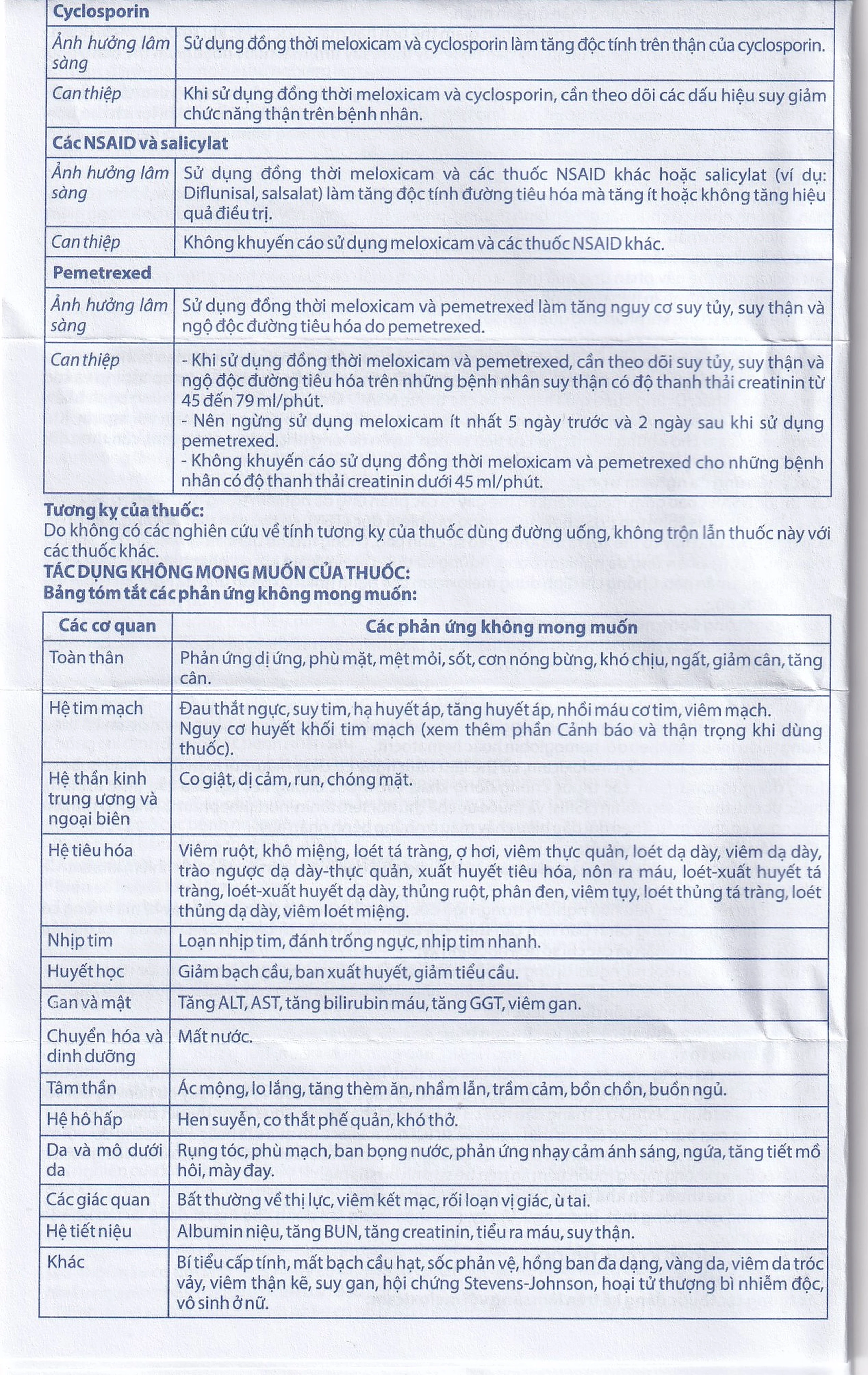 Thuốc Meloxicam 7.5mg điều trị viêm xương khớp, viêm cột sống (2 vỉ x 10 viên)