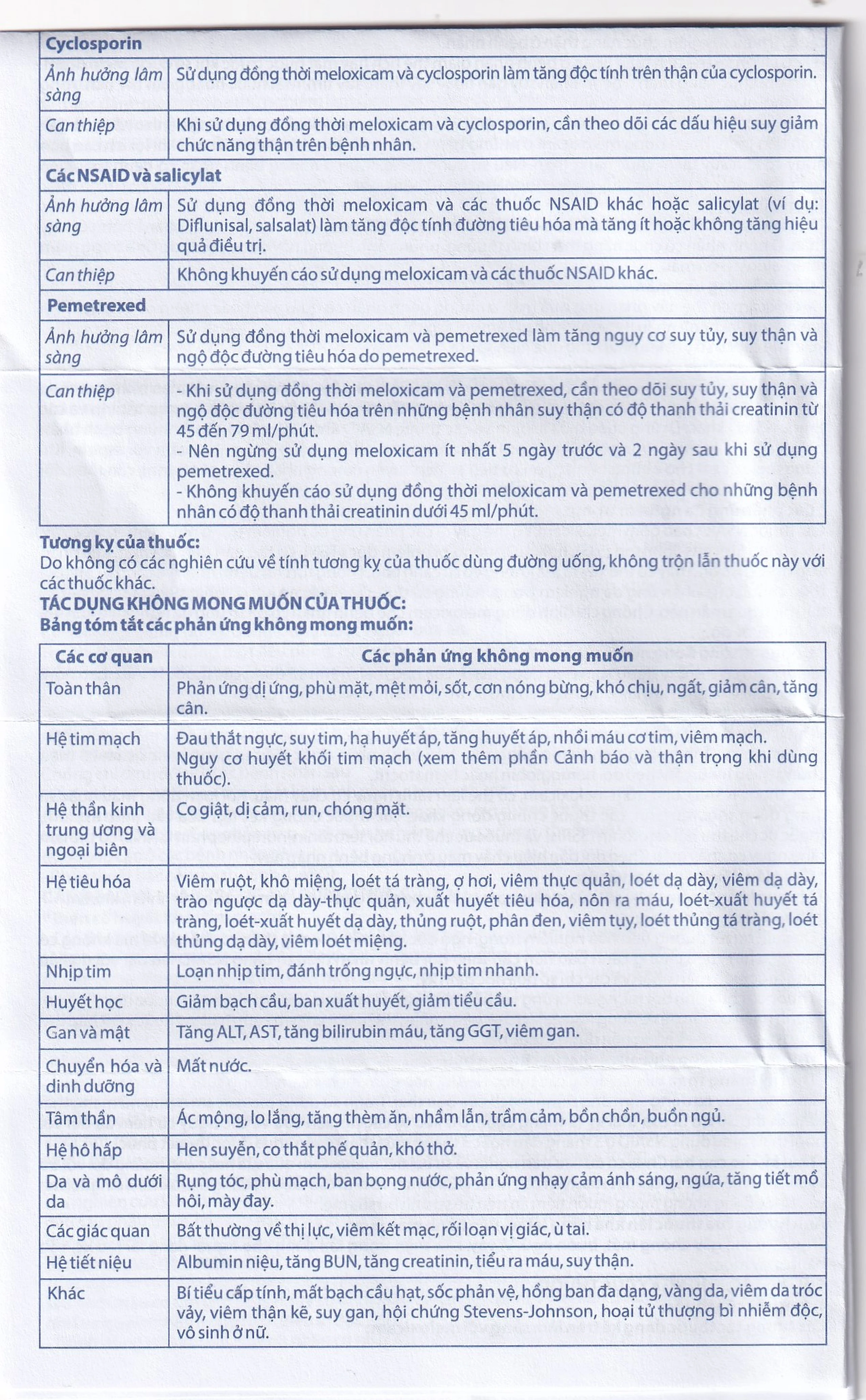 Thuốc Meloxicam 7.5mg điều trị viêm xương khớp, viêm cột sống (2 vỉ x 10 viên)