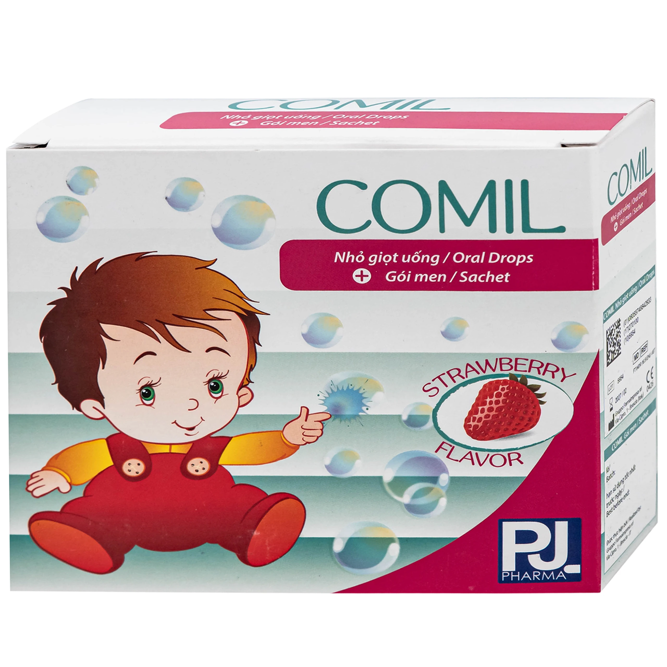 Men tiêu hóa Comil hương dâu 20ml giúp giảm rối loạn tiêu hóa, nôn trớ ở trẻ, dùng được cho trẻ sơ sinh