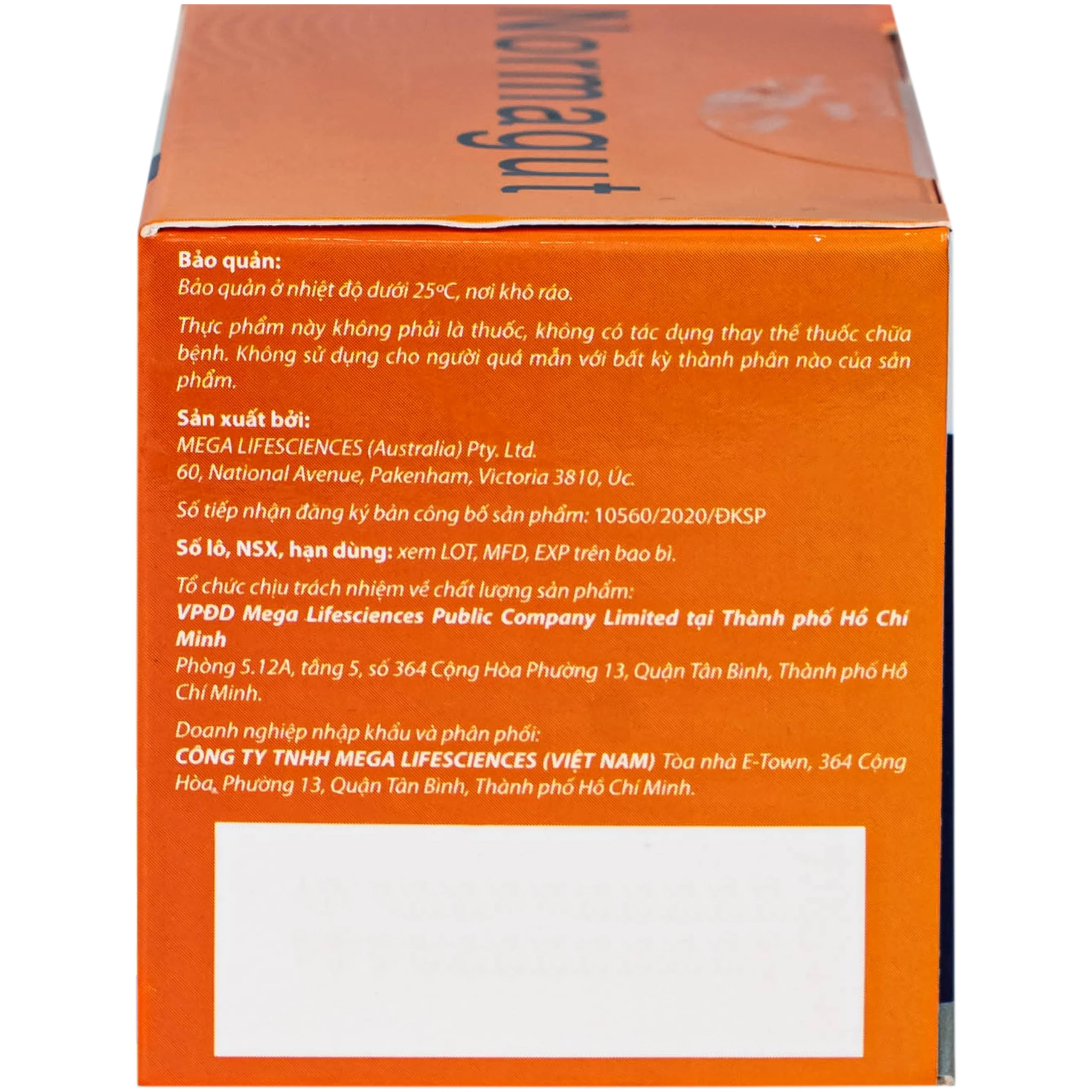 Men vi sinh hỗ trợ bảo vệ đường ruột khỏe mạnh Normagut sachet Mega (30 gói) 4