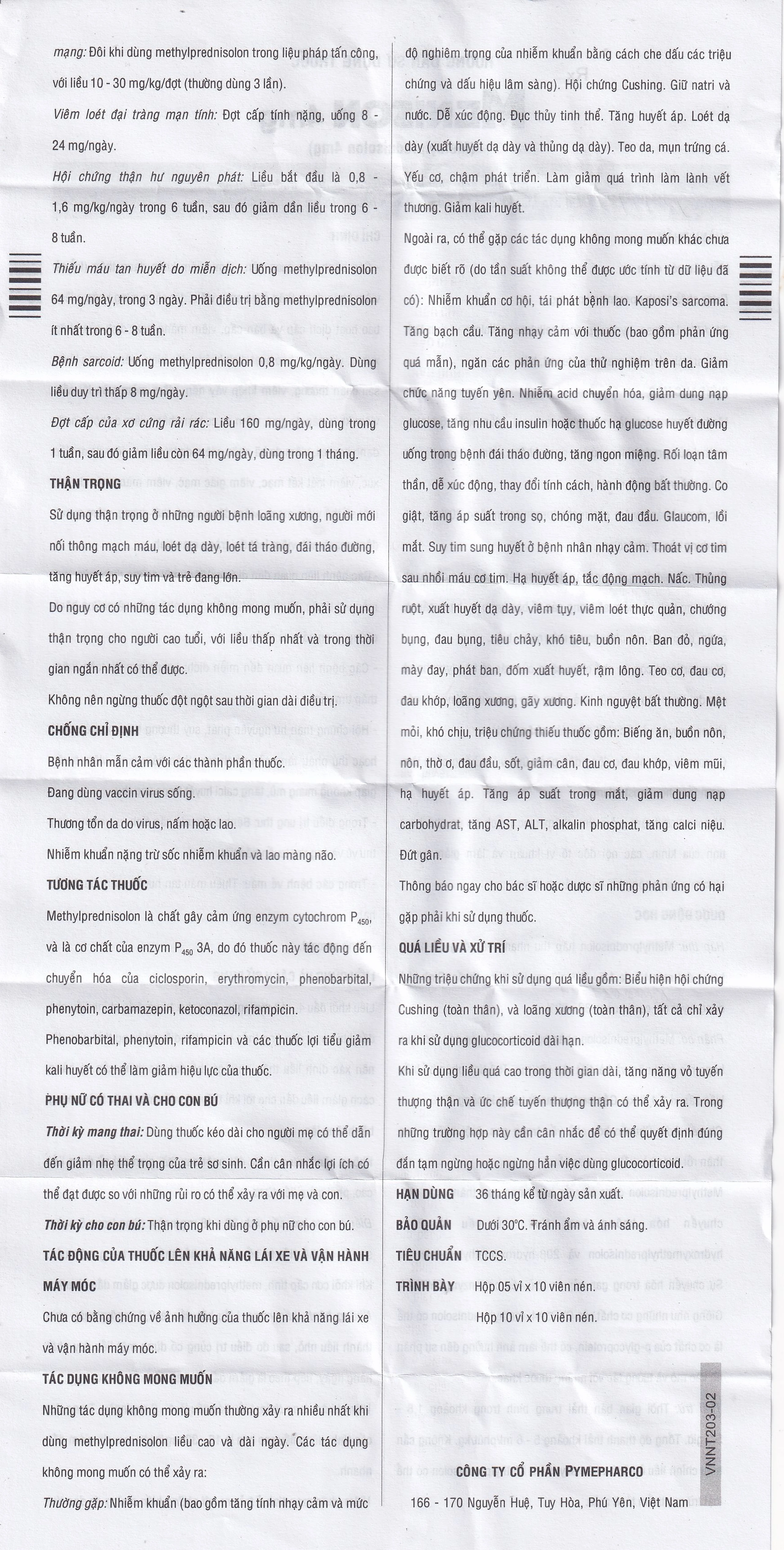 Thuốc Menison 4mg Pymepharco điều trị các bệnh liên quan đến viêm, dị ứng, miễn dịch (5 vỉ x 10 viên)