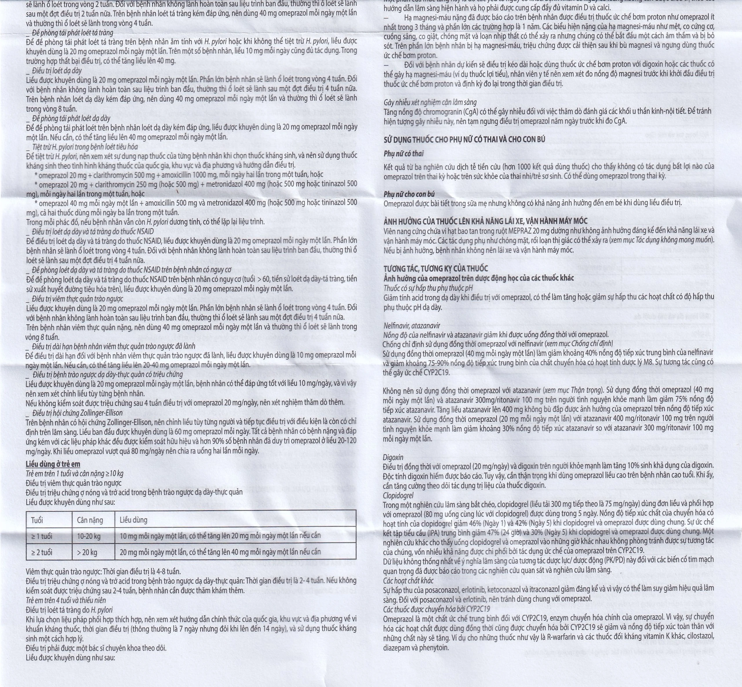 Viên nang cứng Mepraz 20mg Sanofi điều trị loét dạ dày tá tràng, viêm thực quản trào ngược (7 vỉ x 4 viên)