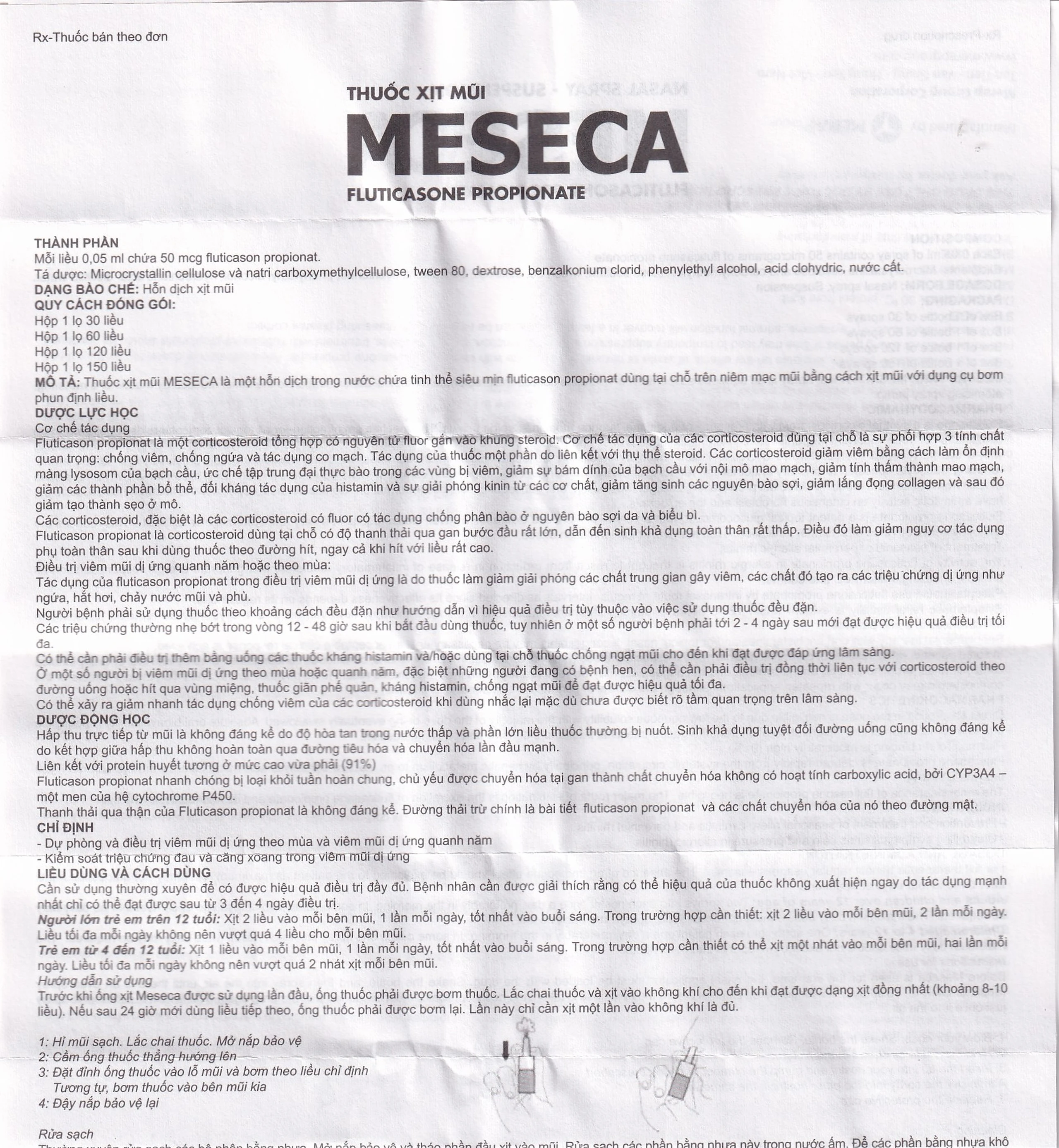 Thuốc xịt mũi Meseca Merap điều trị và dự phòng viêm mũi dị ứng (60 liều)