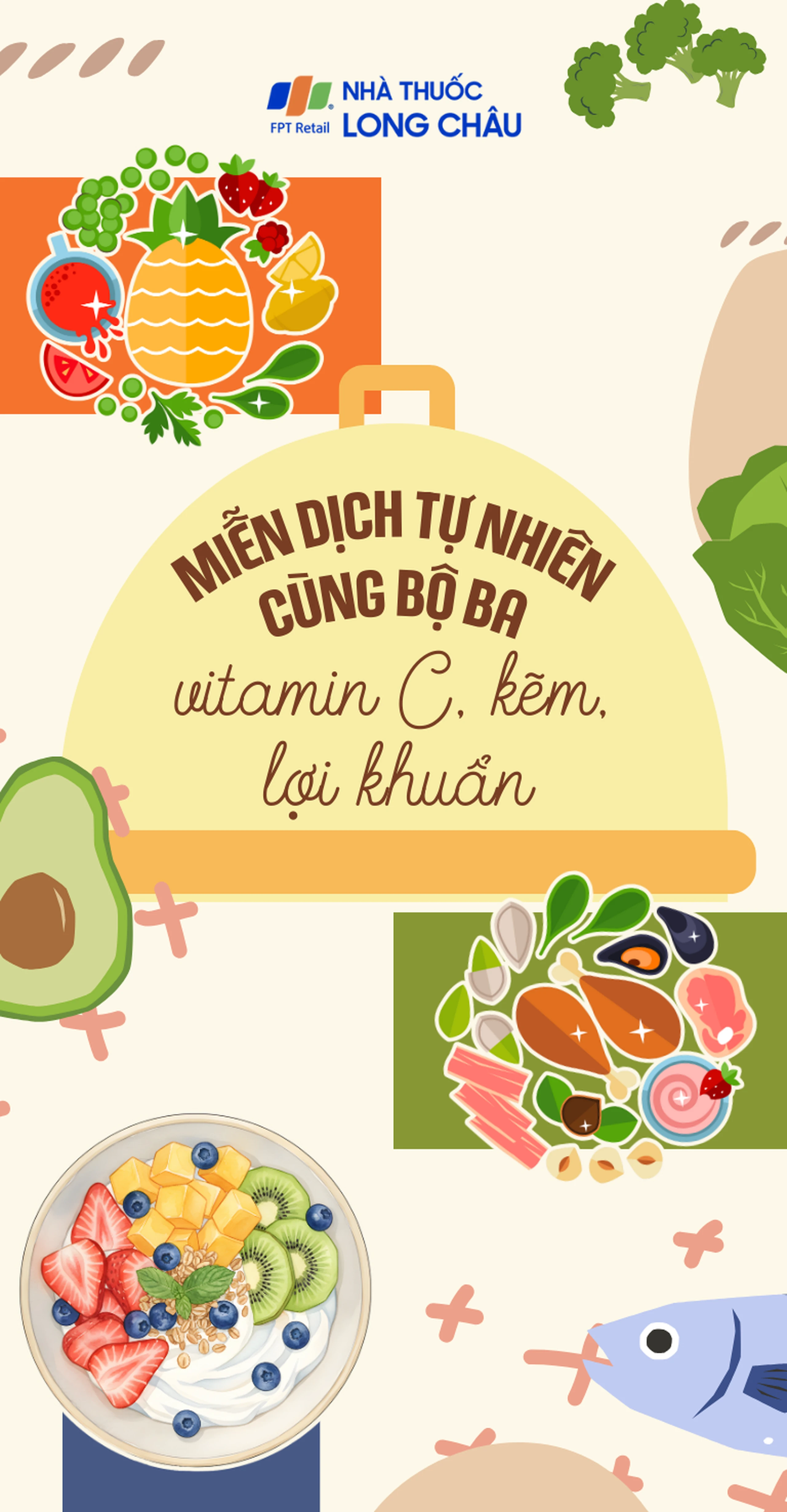 Miễn dịch tự nhiên cùng bộ ba vitamin C, kẽm và lợi khuẩn mobile