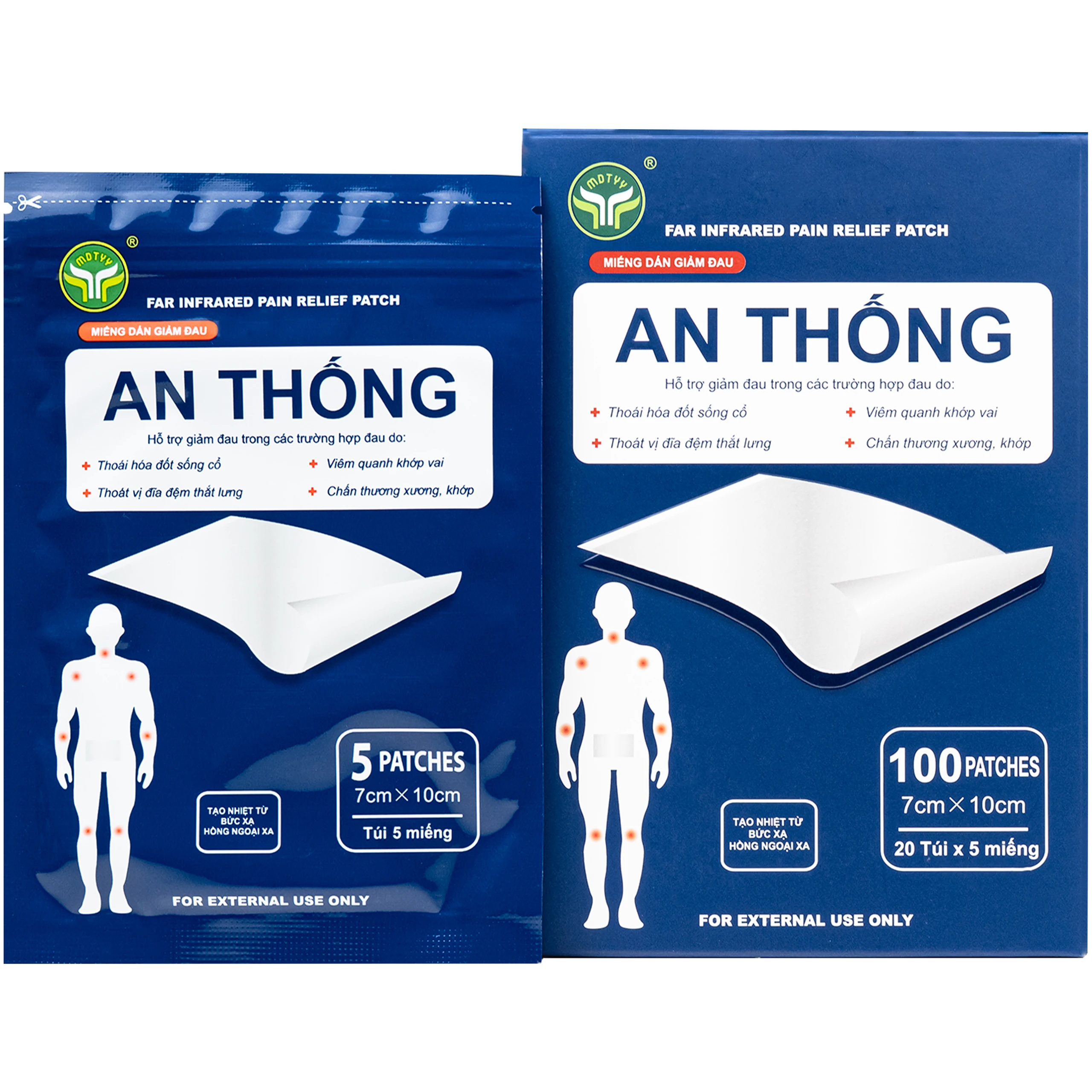 Miếng dán giảm đau An Thống Mdtyy giúp giảm đau cổ, đau mỏi vai gáy, đau lưng (20 túi x 5 miếng) 1
