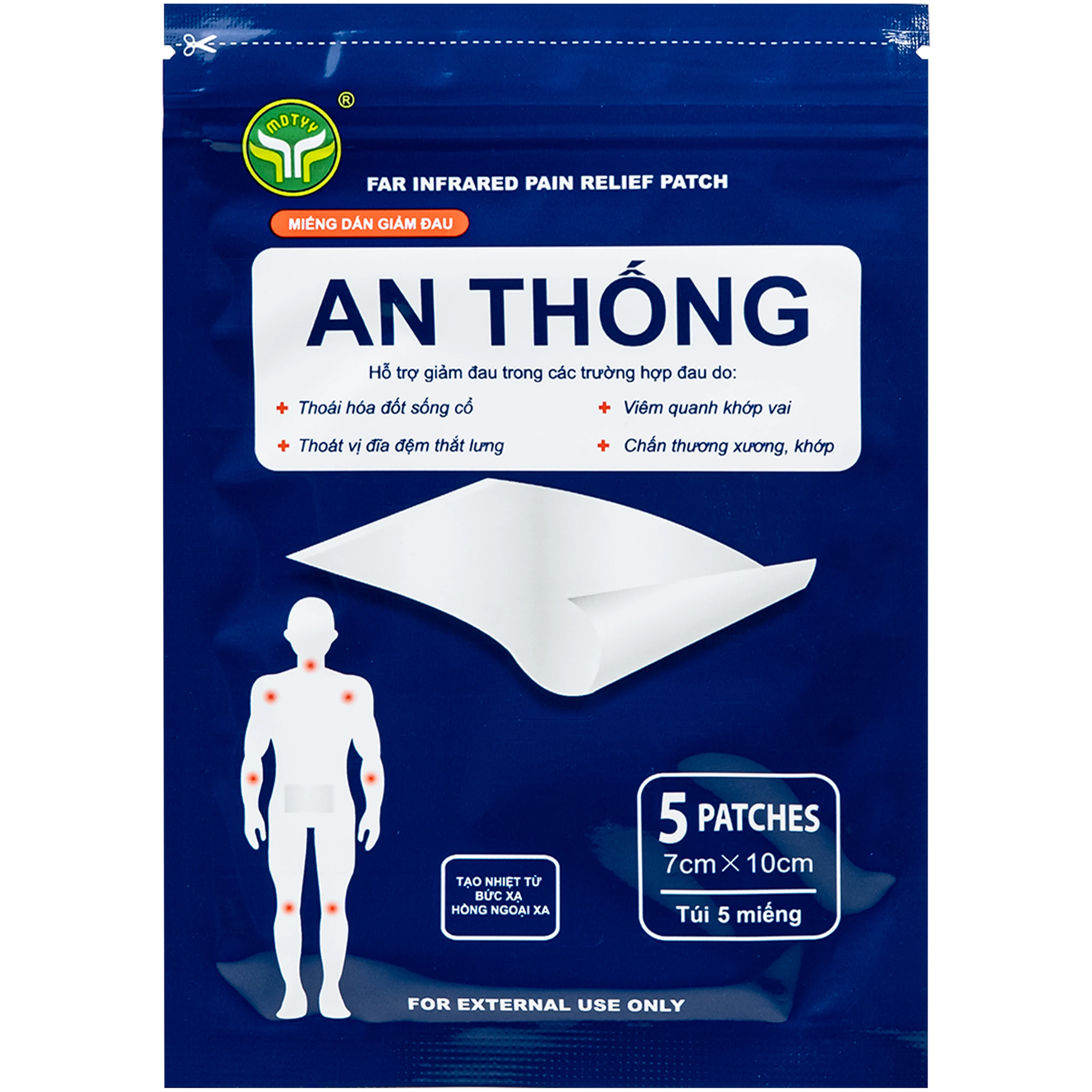 Miếng dán giảm đau An Thống Mdtyy giúp giảm đau cổ, đau mỏi vai gáy, đau lưng (20 túi x 5 miếng) 5