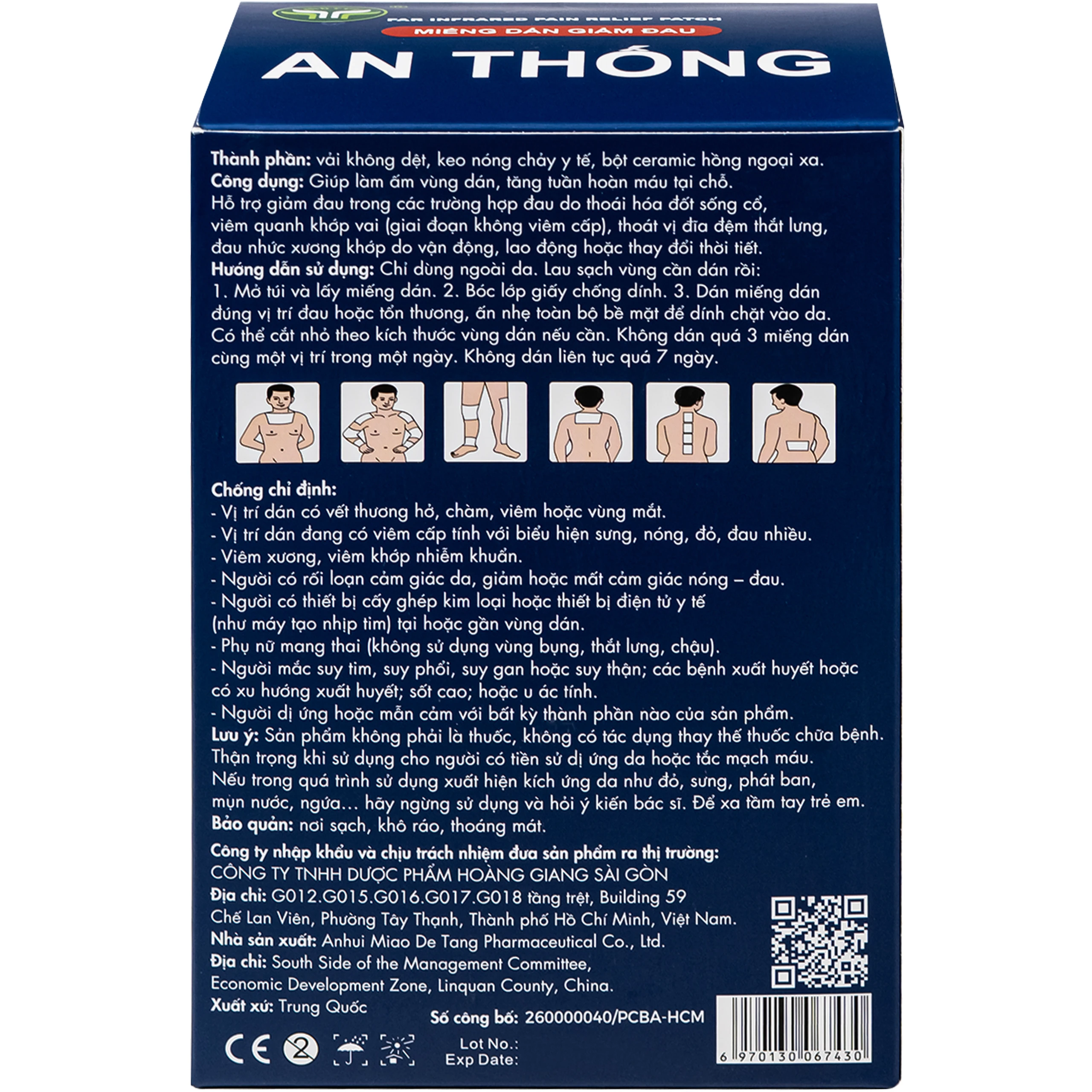 Miếng dán giảm đau An Thống Mdtyy giúp giảm đau cổ, đau mỏi vai gáy, đau lưng (20 túi x 5 miếng) 3