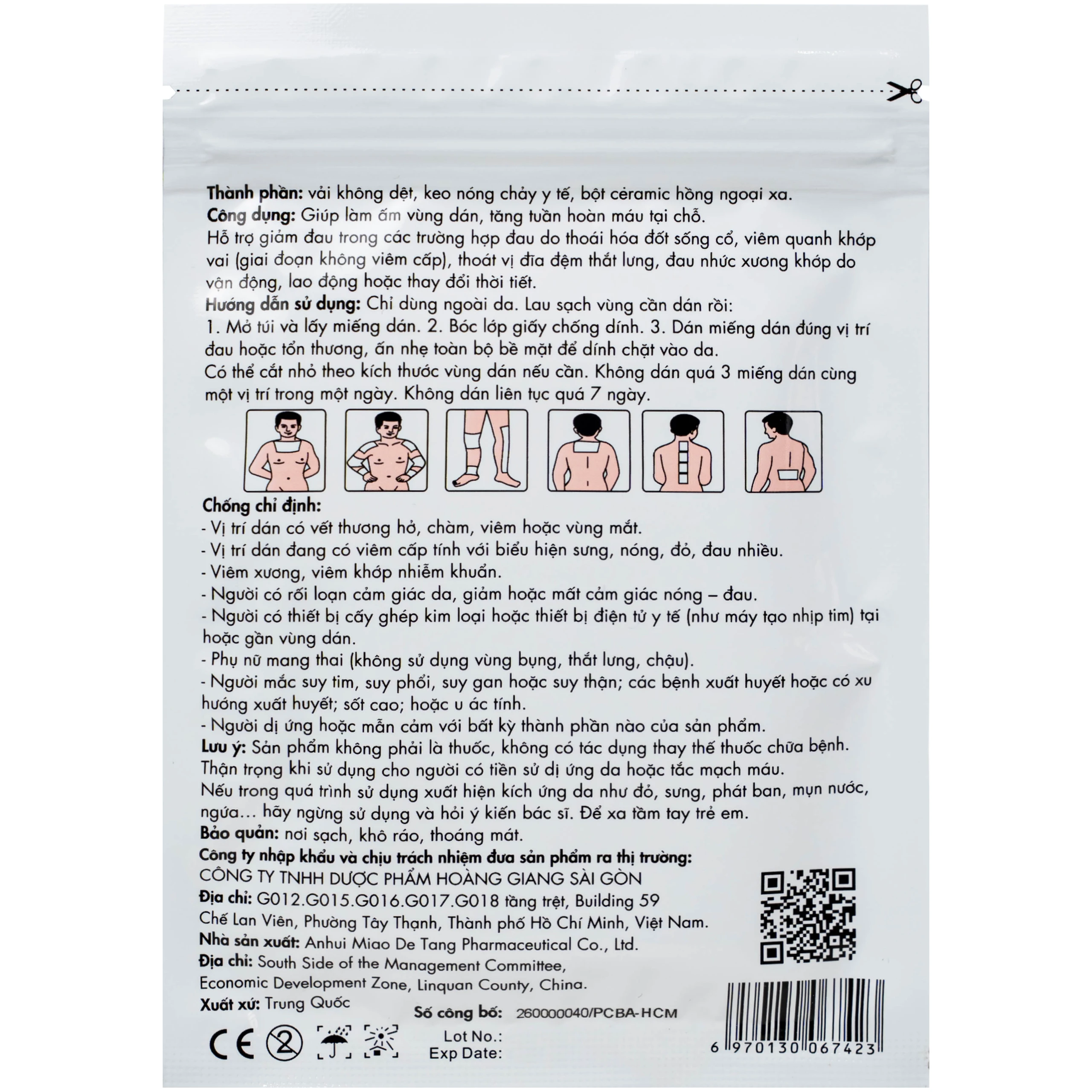 Miếng dán giảm đau An Thống Mdtyy giúp giảm đau cổ, đau mỏi vai gáy, đau lưng (20 túi x 5 miếng)