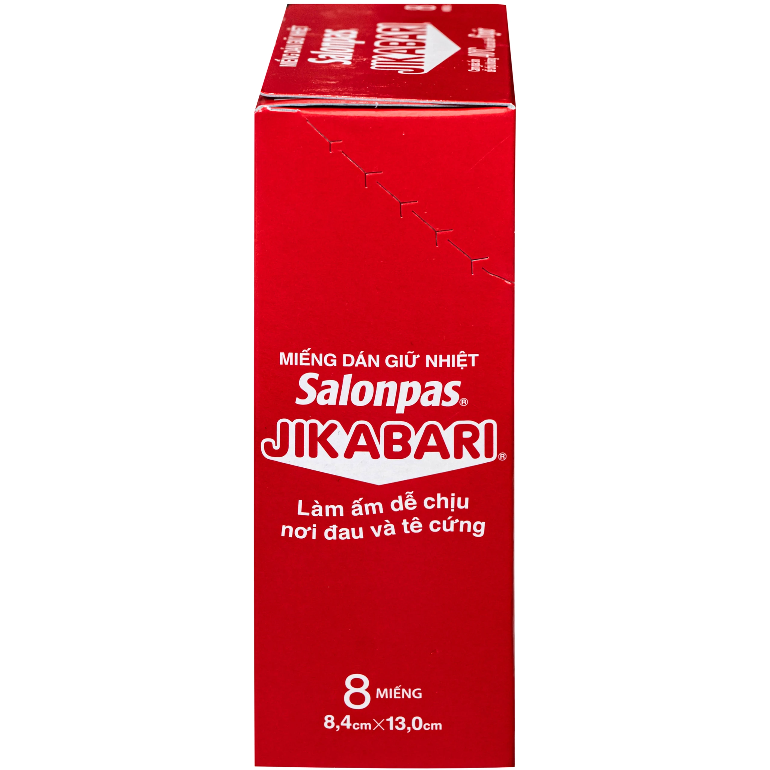 Miếng dán giữ nhiệt Salonpas Jikabari Hisamitsu 8.4x13cm (8 miếng) giúp làm ấm, làm dễ chịu vùng da đau và tê cứng