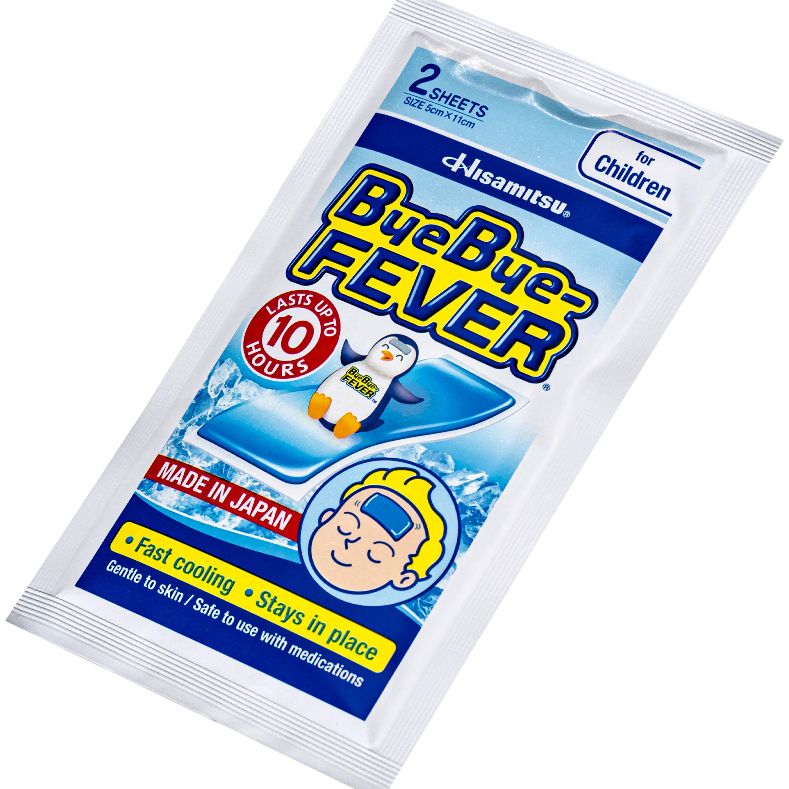 Miếng dán hạ sốt ByeBye Fever For Children Hisamitsu (8 gói x 2 miếng) dùng cho trẻ trên 2 tuổi