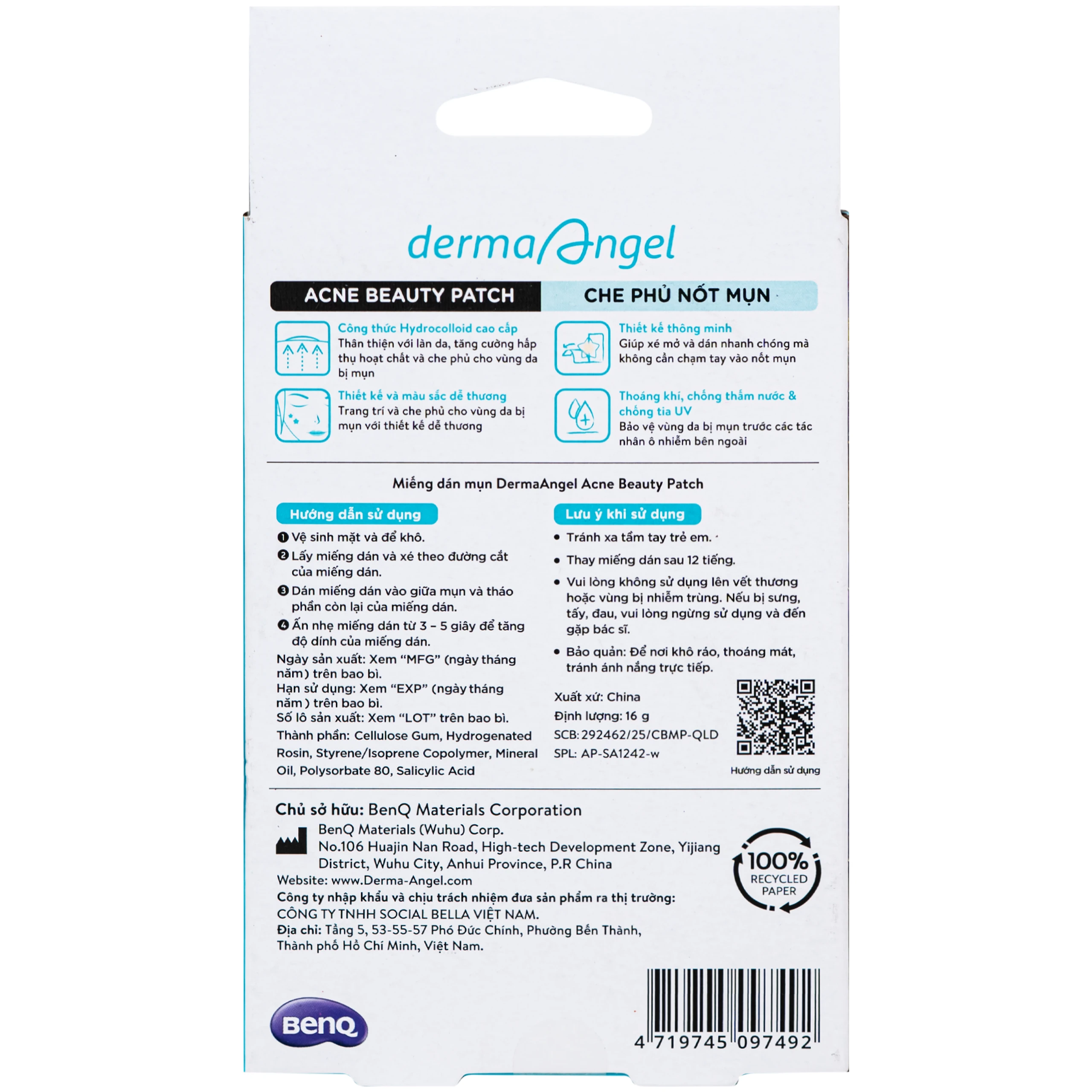 Miếng Dán Mụn Derma Angel Acne Beauty Patch Hình Kitties 12+3 Miếng 5
