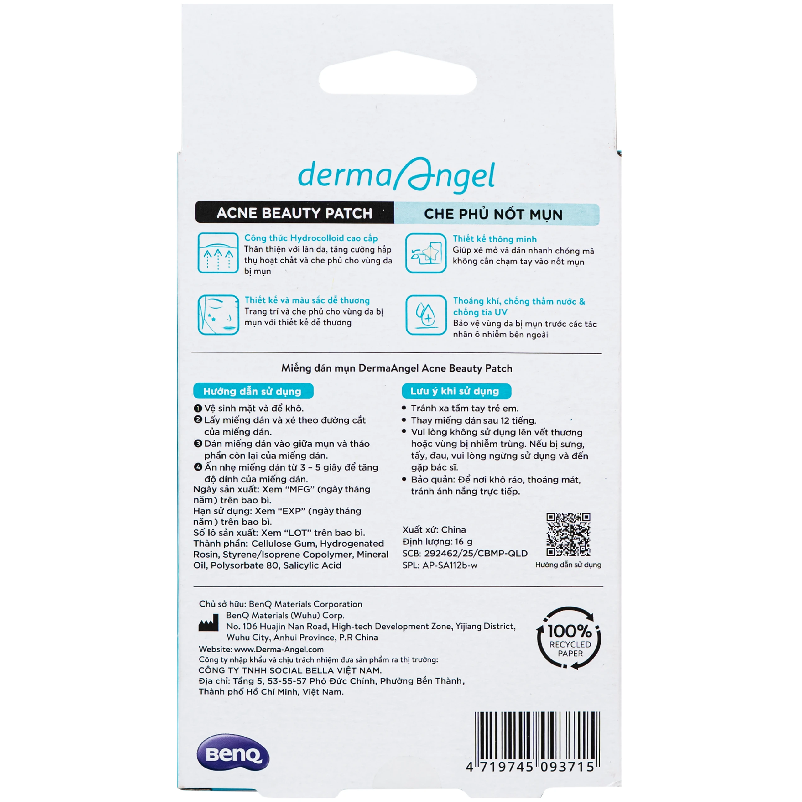 Miếng Dán Mụn Derma Angel Acne Beauty Patch Hologram 12+3 Miếng 5