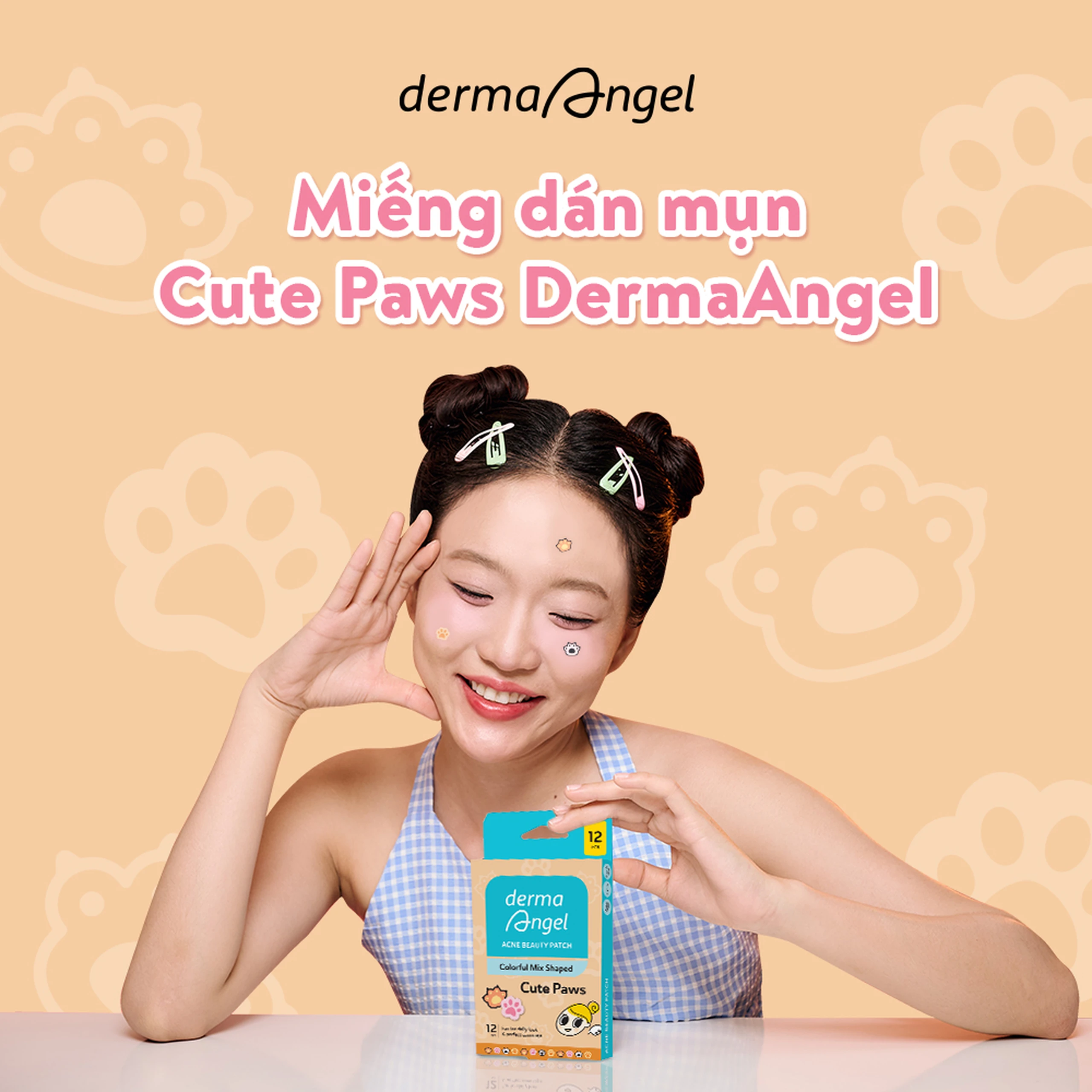 Miếng Dán Mụn Derma Angel Acne Beauty Patch Cute Paws 12+3 Miếng 2