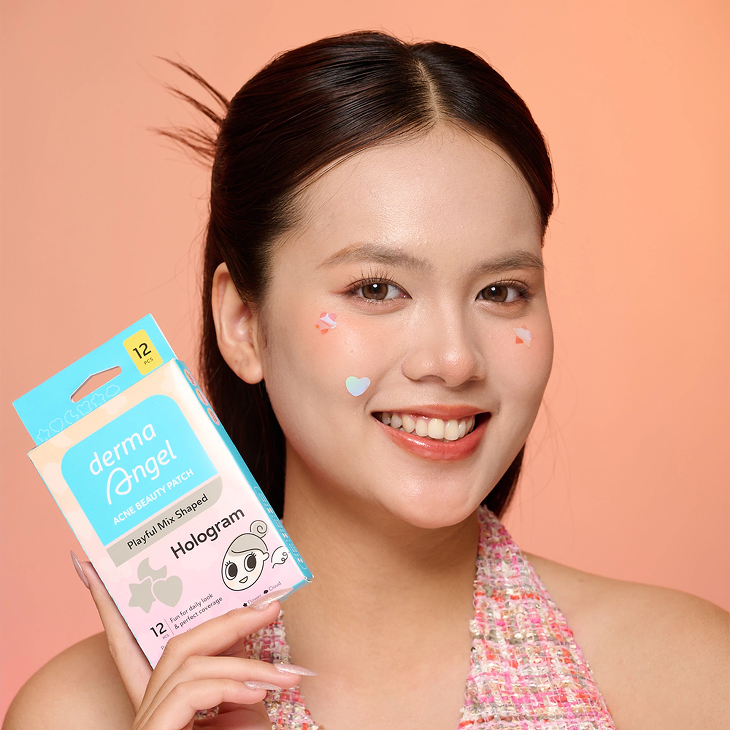 Miếng Dán Mụn Derma Angel Acne Beauty Patch Hologram 12+3 Miếng 5