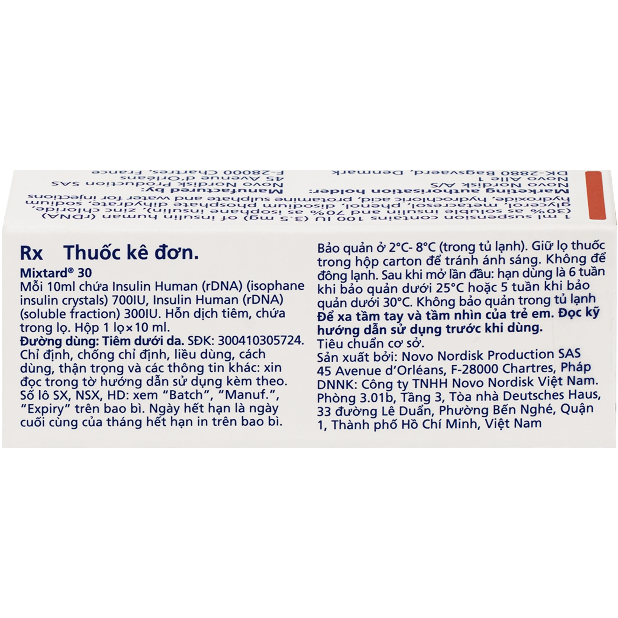 Hỗn dịch tiêm Mixtard 30 Novo Nordisk điều trị bệnh đái tháo đường (10ml) 3